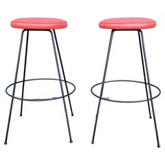 Vintage Pair Iron Bar Stools, Circa 1960
s