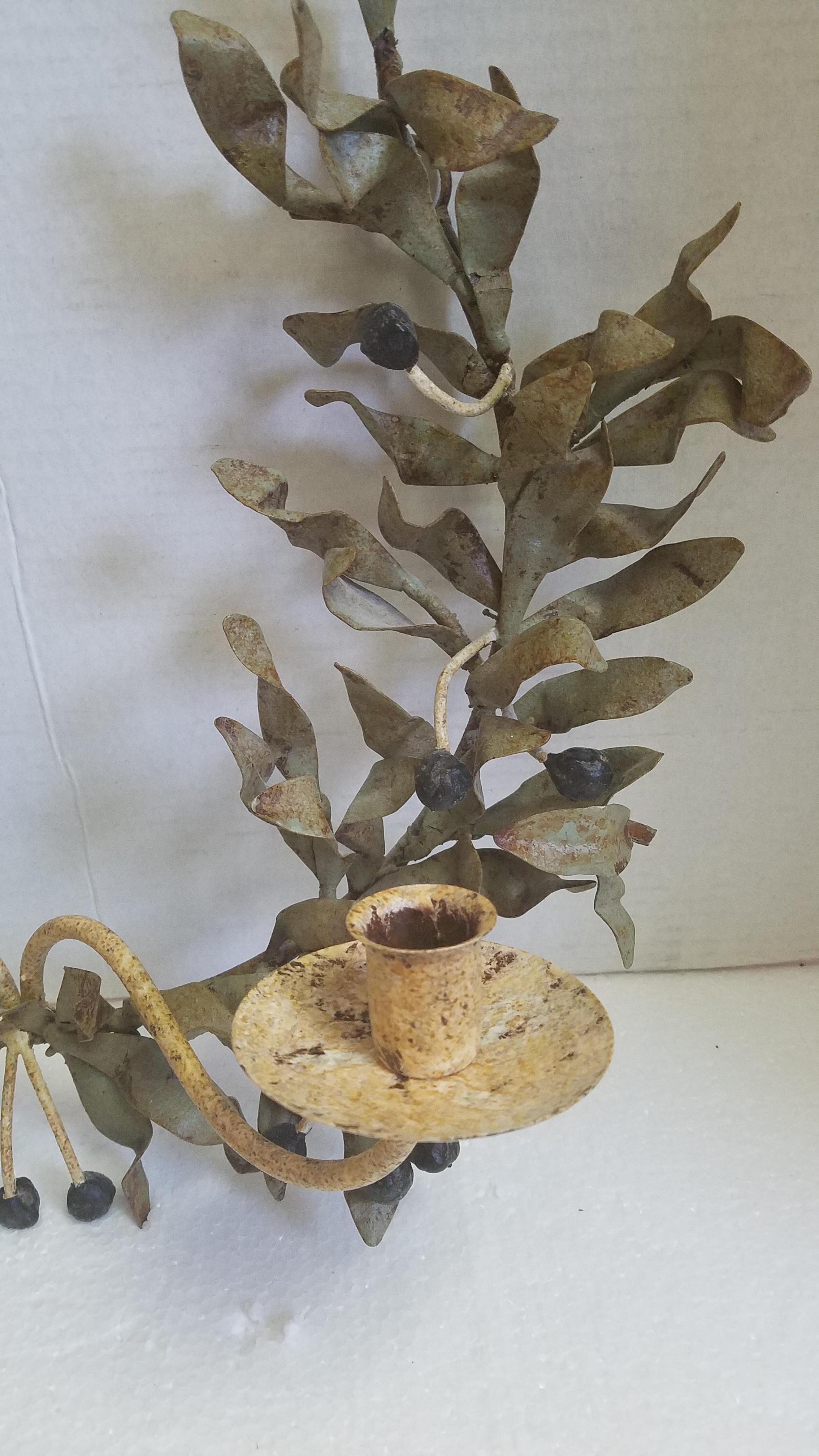 American Pair of Iron Candle Sconces For Sale