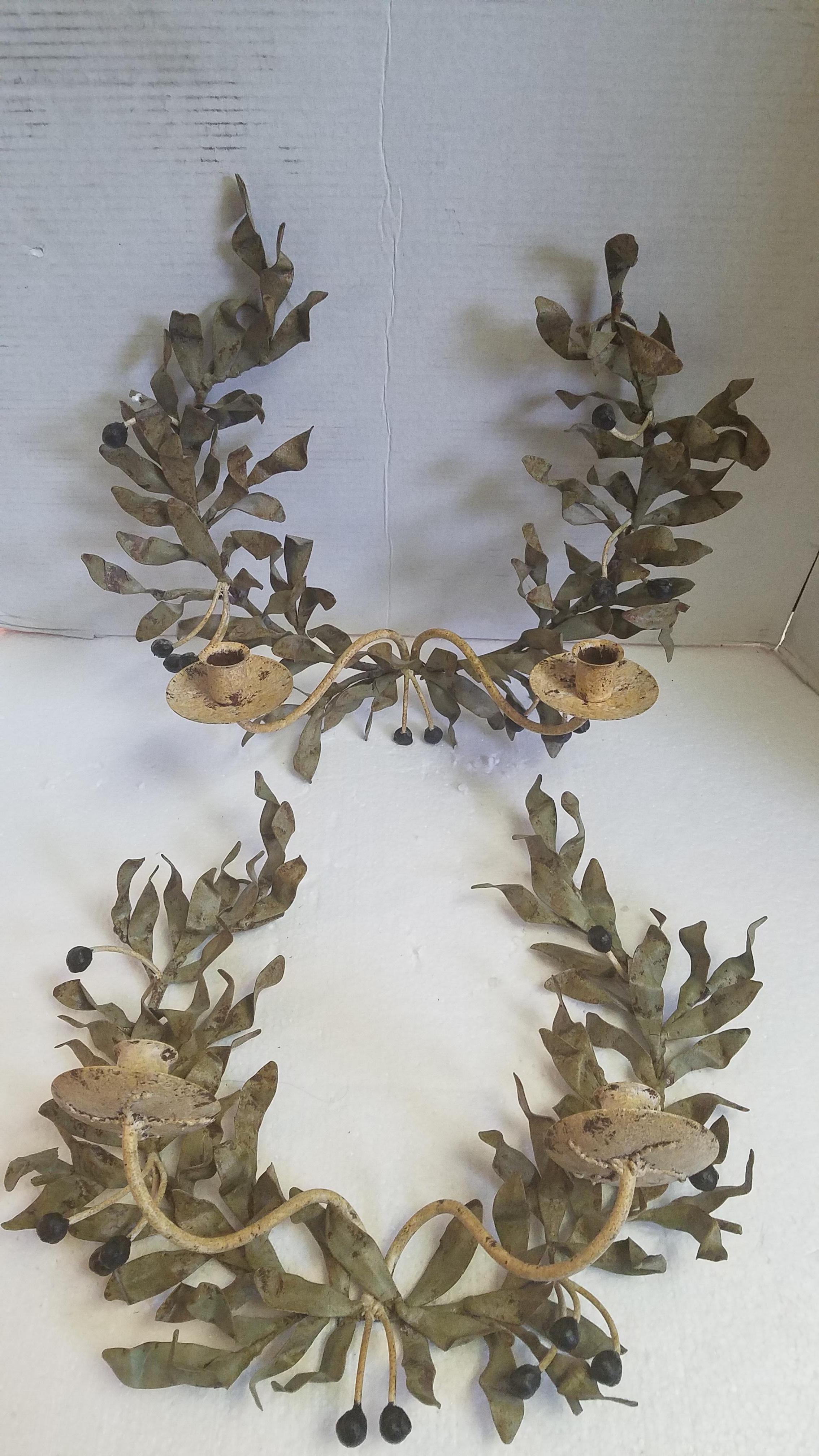Pair of Iron Candle Sconces For Sale 3