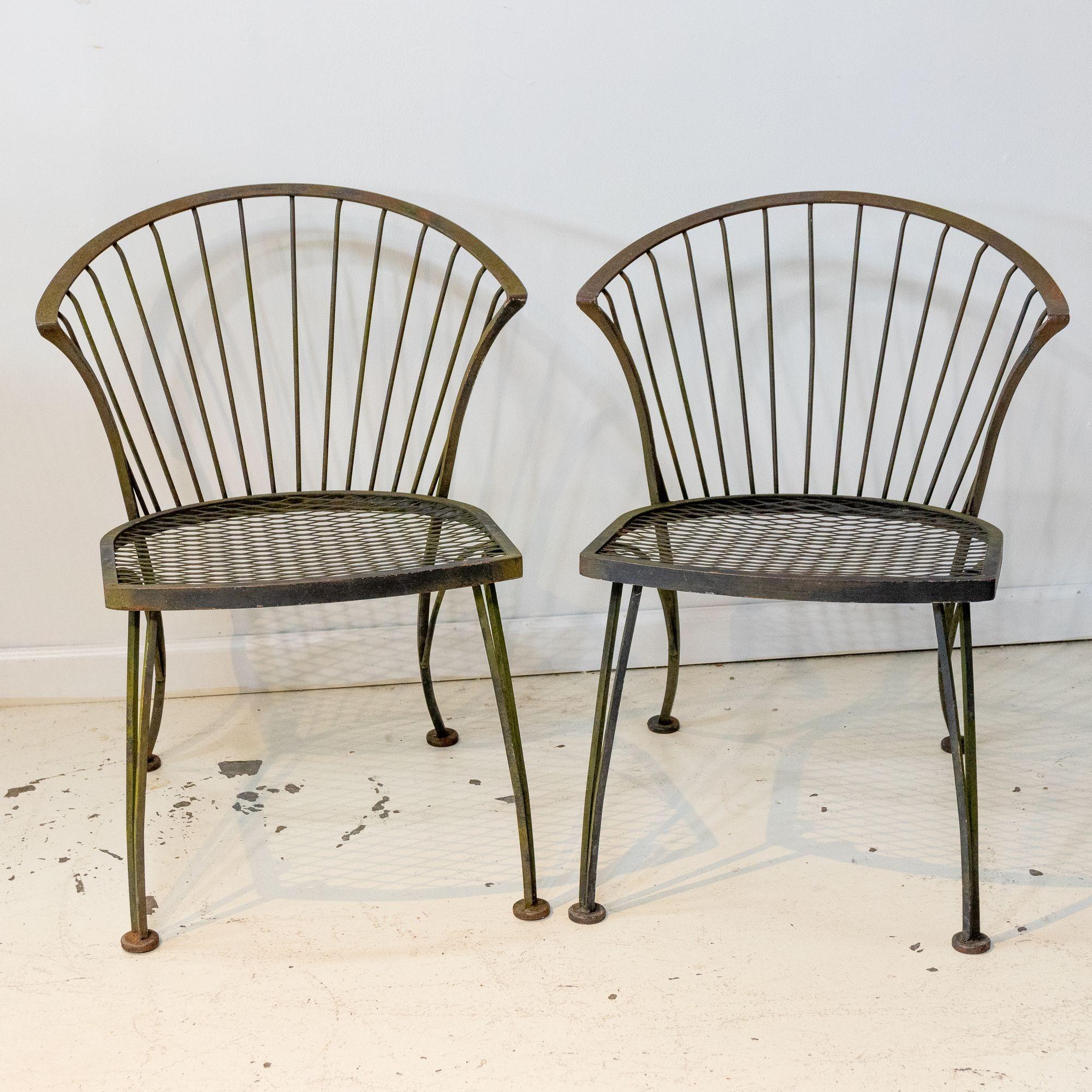 French Pair Iron Side Chairs