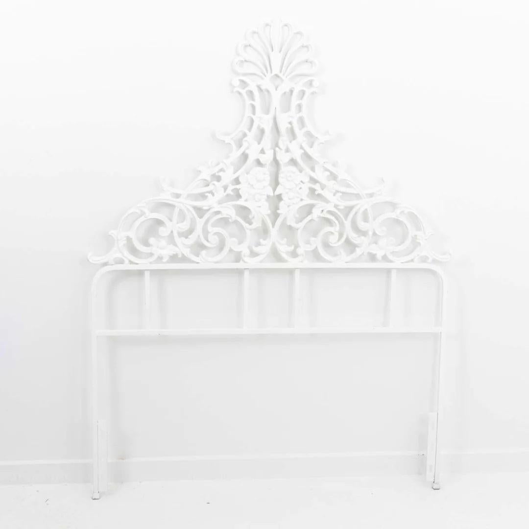 Hollywood Regency Pair Iron Twin Headboards For Sale