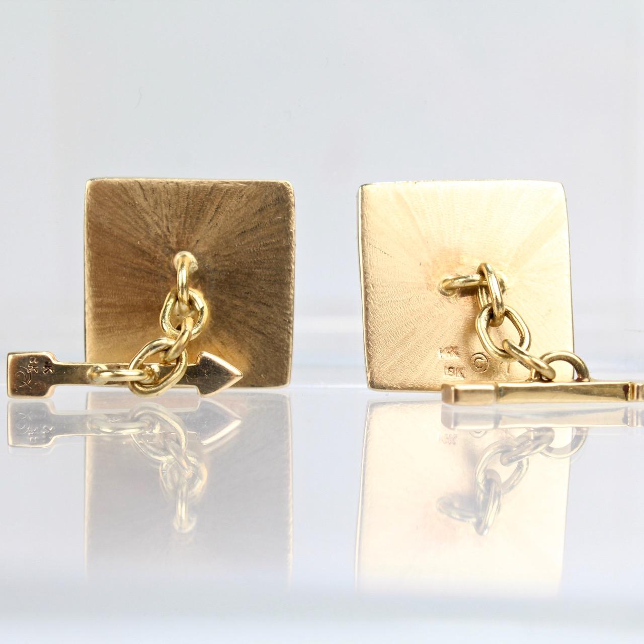 Pair of Isabelle Posillico Geometric Onyx and Gold 1980s Memphis Style Cufflinks 7