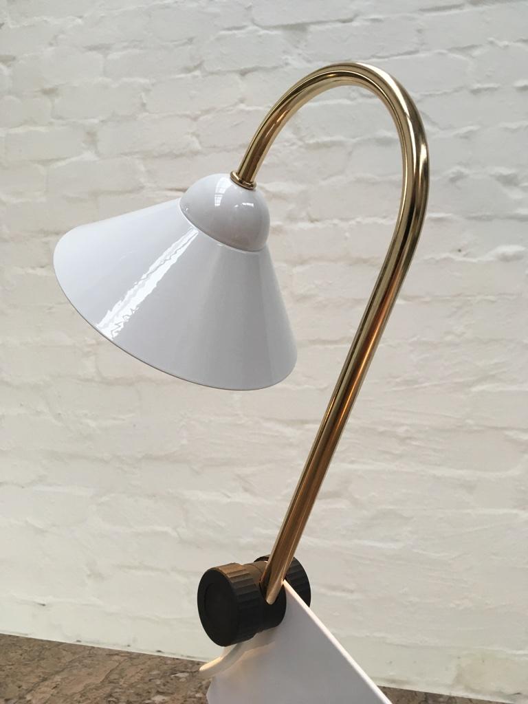 Pair of Italian 1990s Memphis Style Small White Metal Bedside Wall or Desk Lamps 12