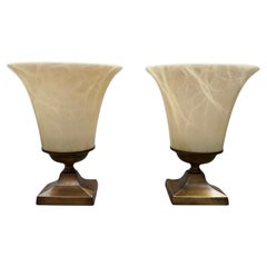 Paar italienische Alabaster Tischlampe