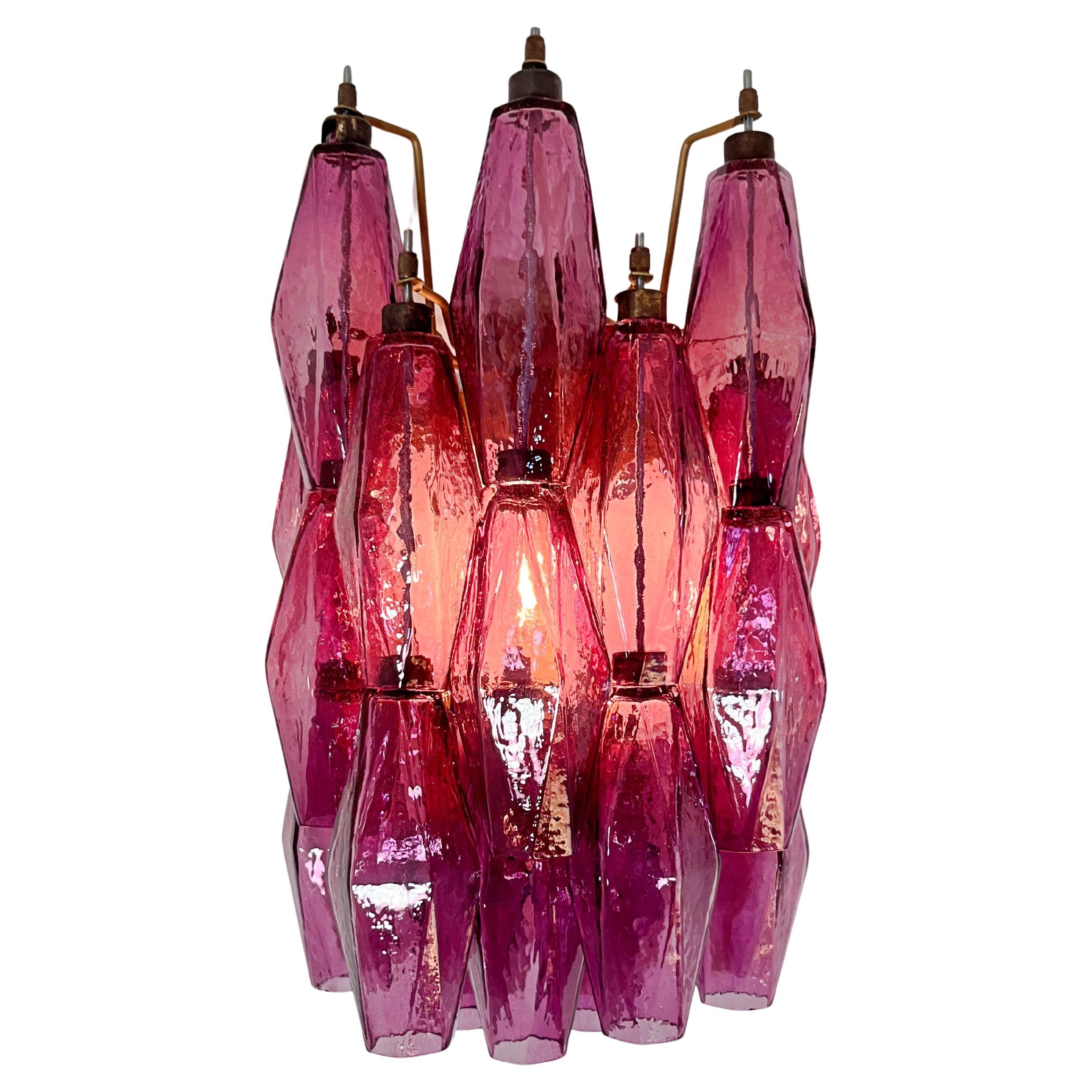 Paar italienische Amethyst-Murano-Wandleuchter (Italienisch) im Angebot