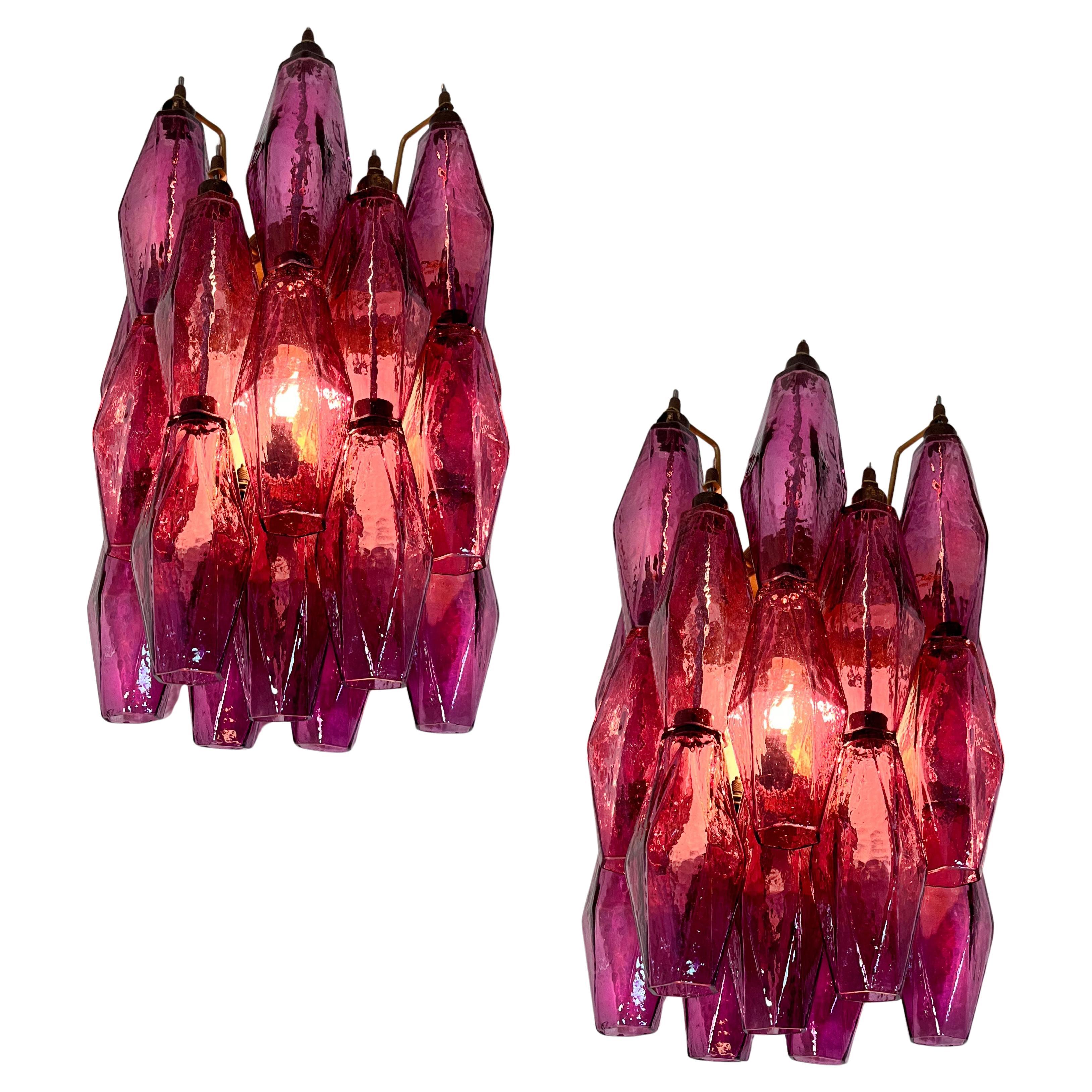 Paar italienische Amethyst-Murano-Wandleuchter (Ende des 20. Jahrhunderts) im Angebot