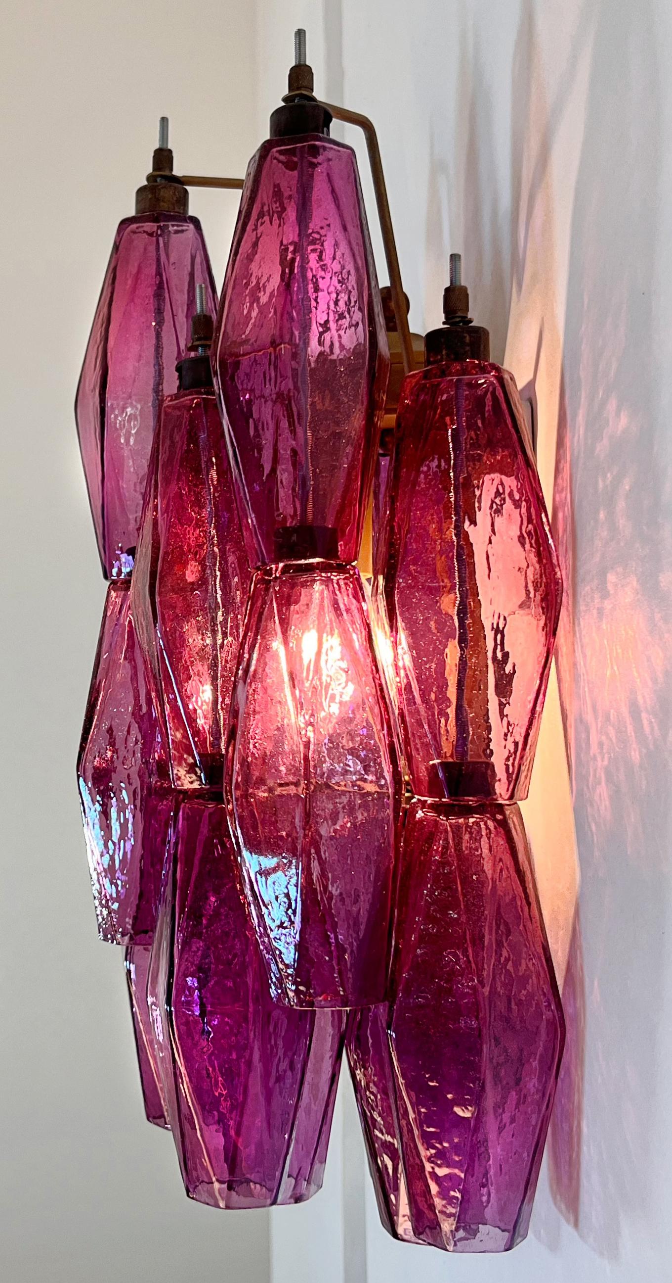 Paar italienische Amethyst-Murano-Wandleuchter im Angebot 2