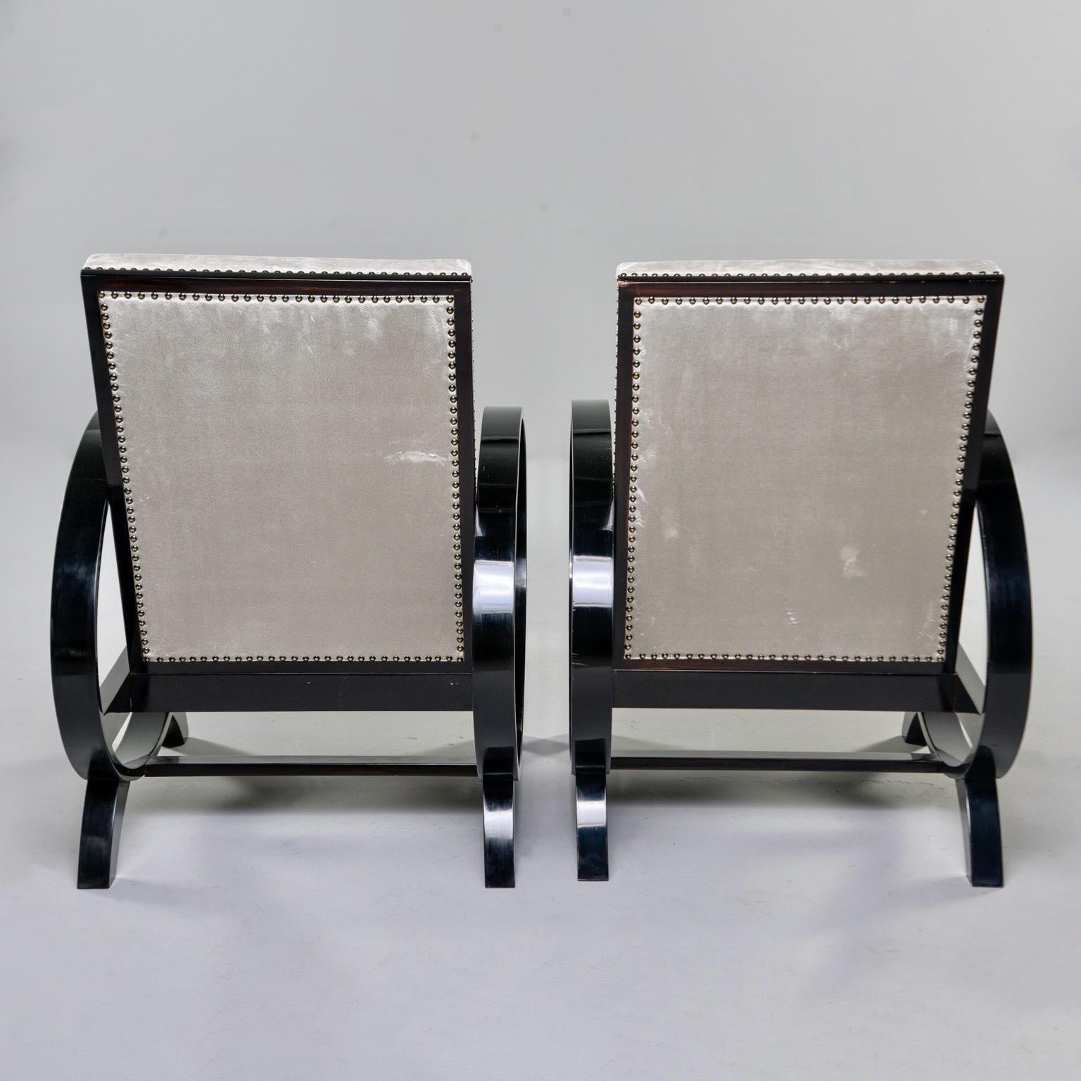 Upholstery Pair of Italian Art Deco Lounge Chairs