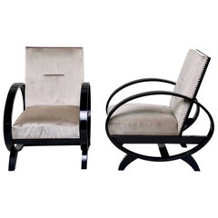 Pair of Italian Art Deco Lounge Chairs