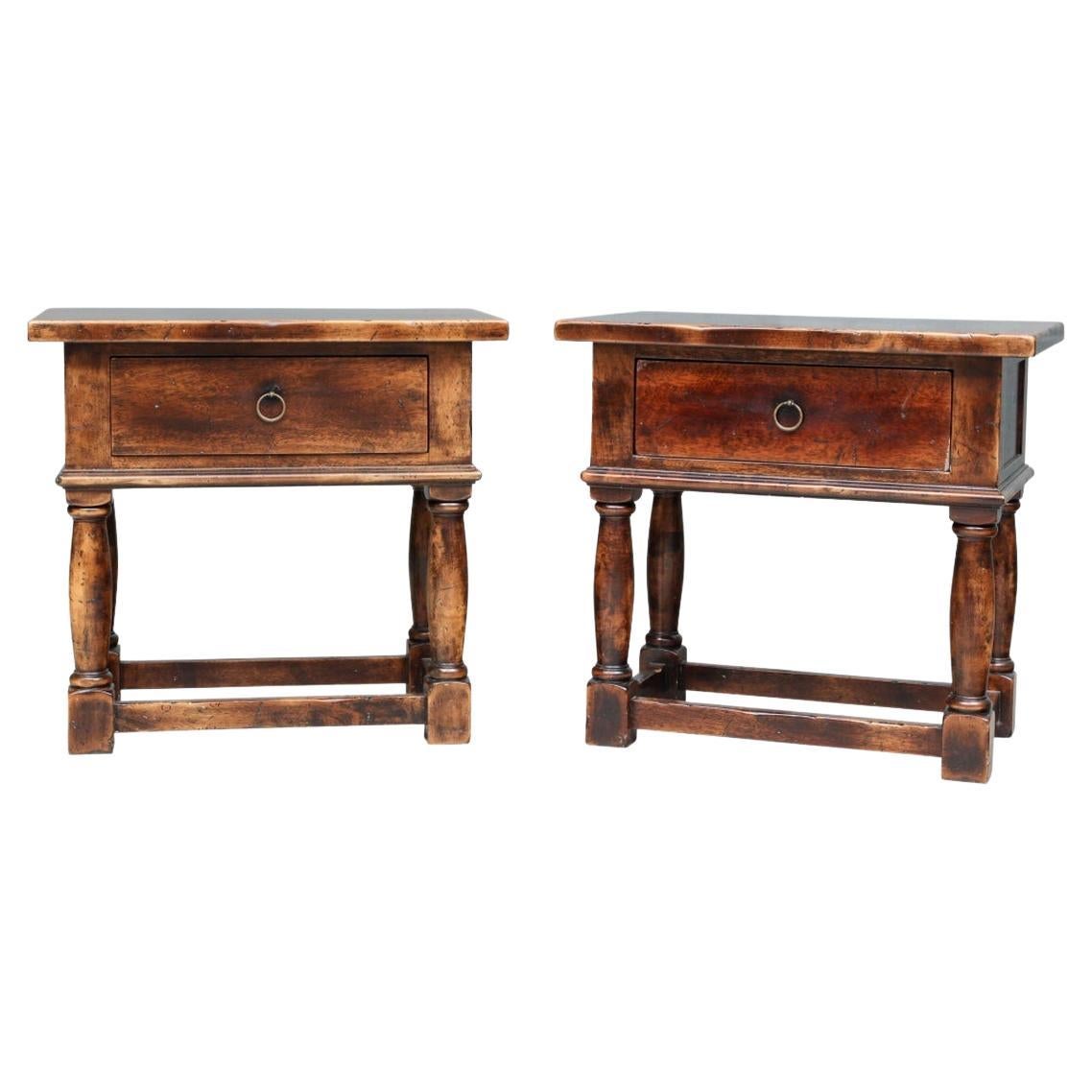 Pair Italian Artisan Crafted End Tables By Guido Zichele For Bloomingdales For Sale