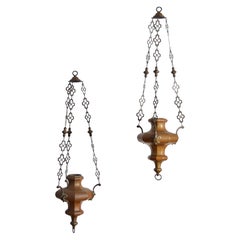 Pair Italian Baroque Period Bronze Censers, mid 17th century