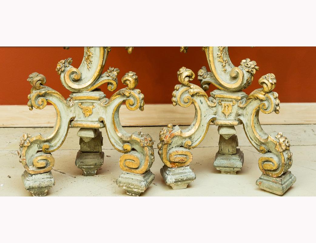 Pair of Italian Baroque Style Planter Pedestals, 19th Century 2