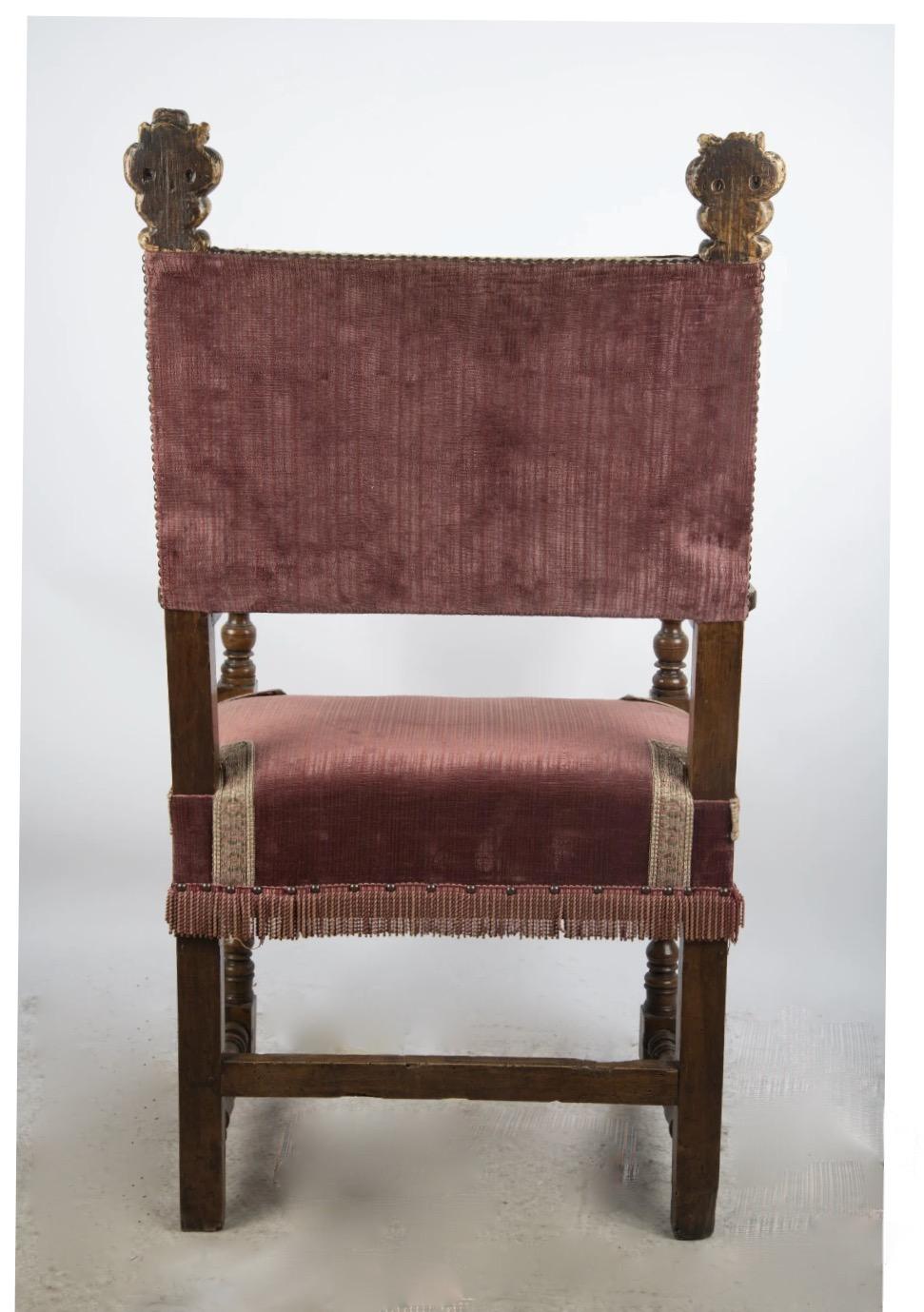 Pair of Italian Baroque Chairs For Sale 6