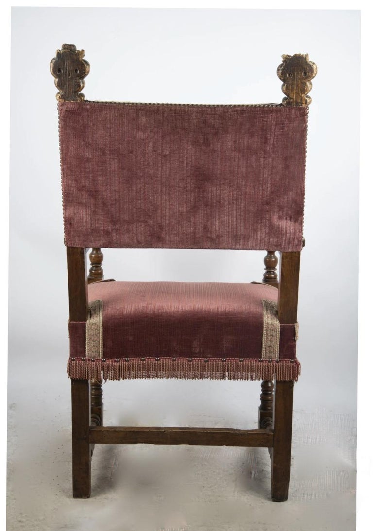 Pair of Italian Baroque Chairs For Sale 7