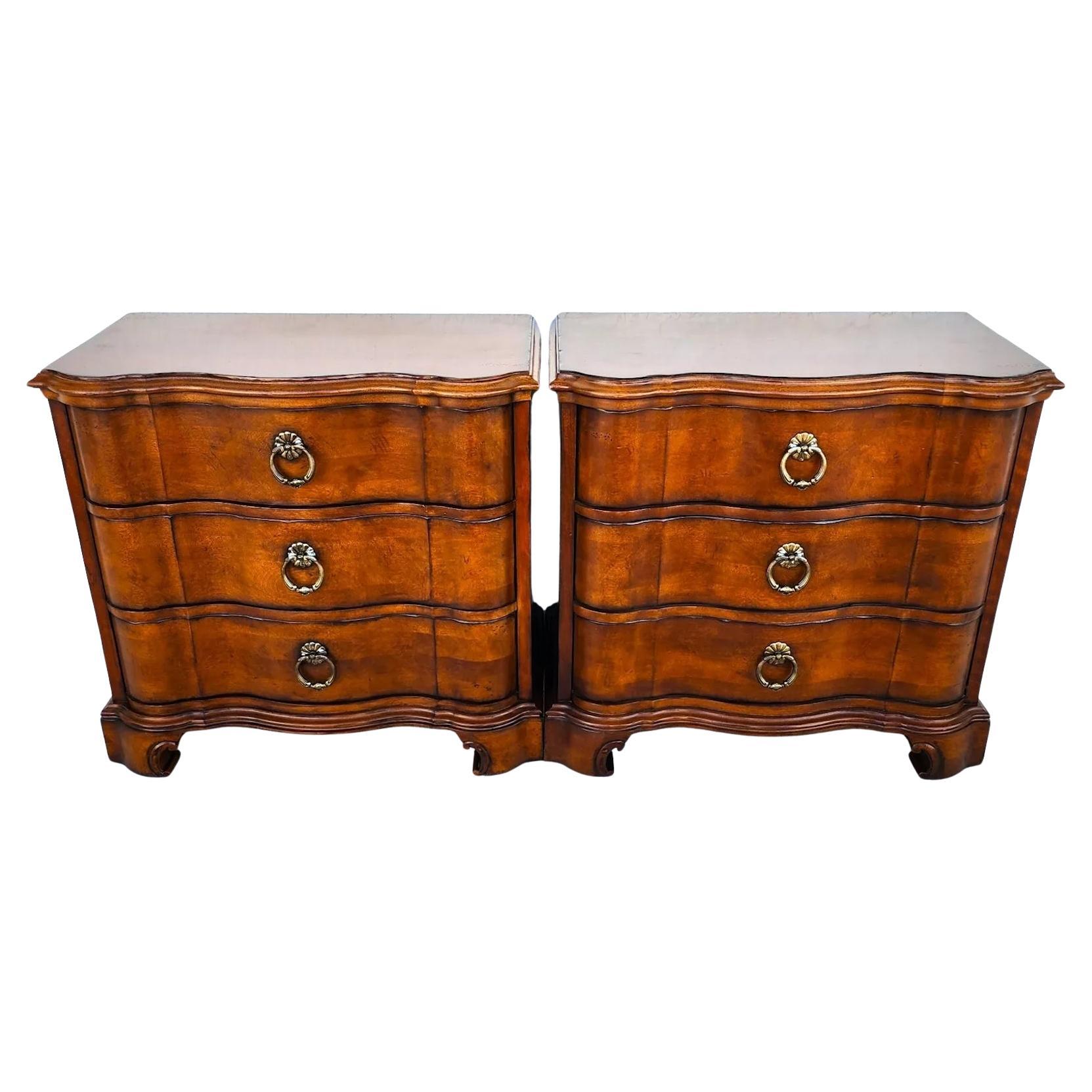 Pair Italian Bedside Chests Nightstands by CENTURY FURNITURE