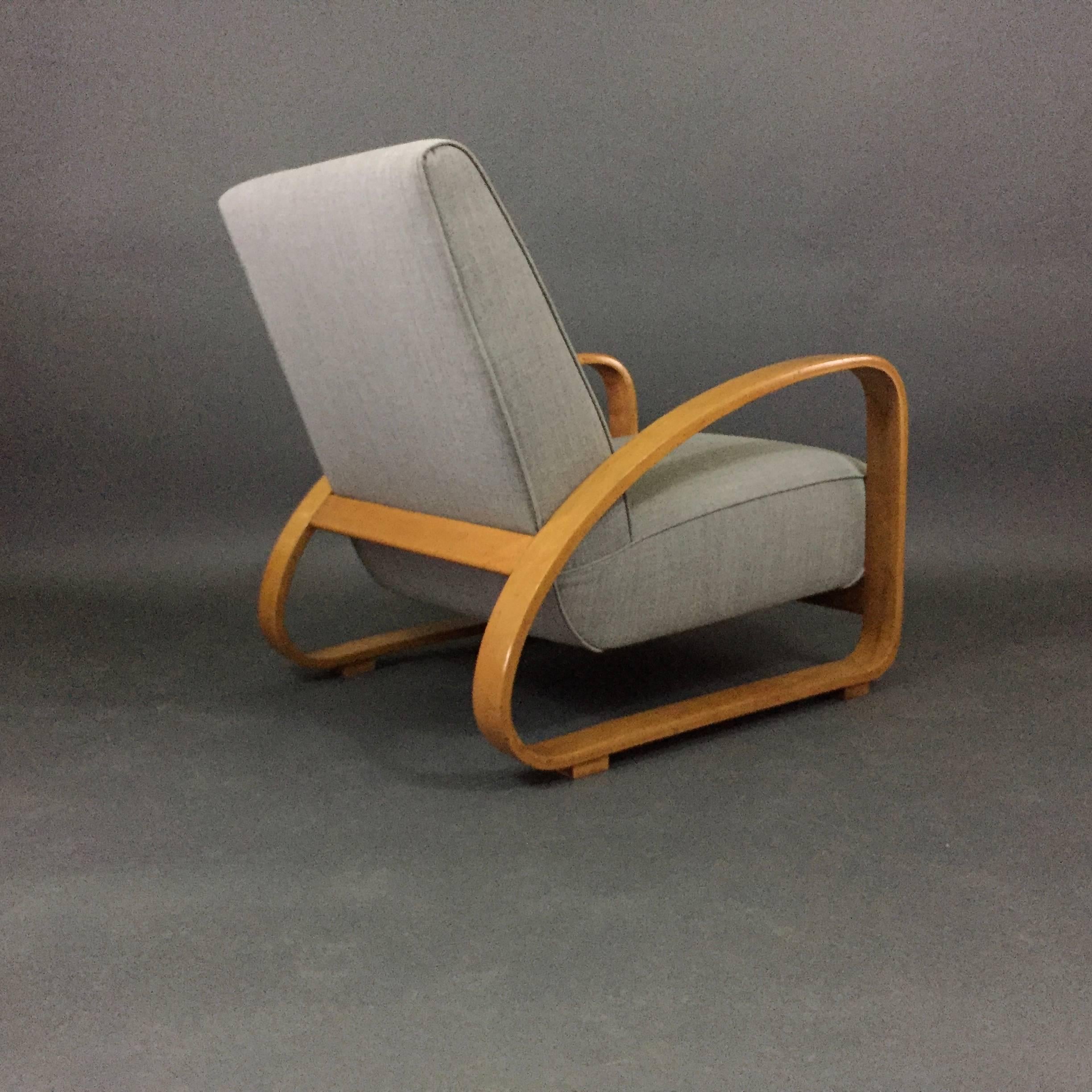 Beech Pair of Italian Bentwood Lounge Chairs, circa 1960
