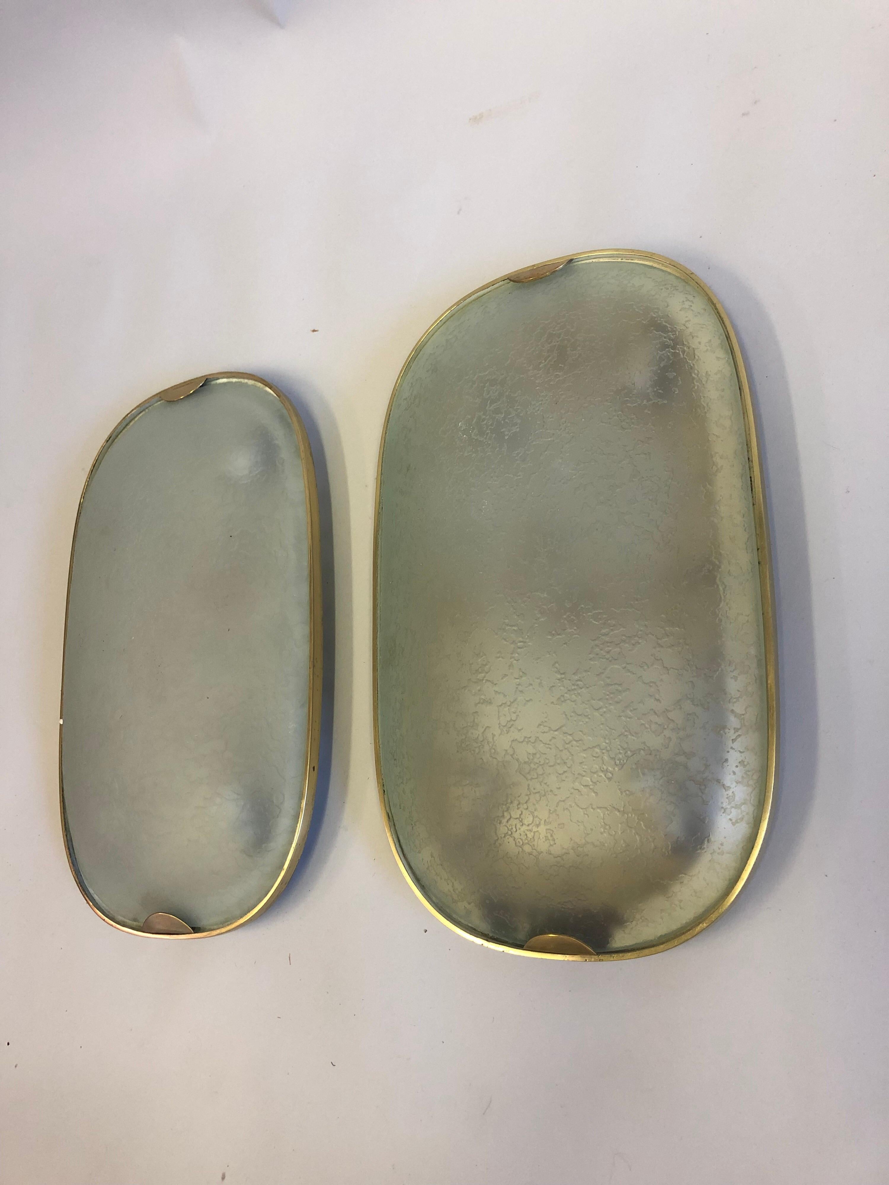 Polished Pair of Brass and Glass Flush Mounts / Sconces by Max Ingrand for Fontana Arte