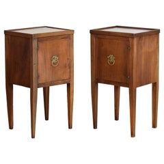Pair Italian, Brescia, Walnut Neoclassic One Drawer Commodes, ca. 1825