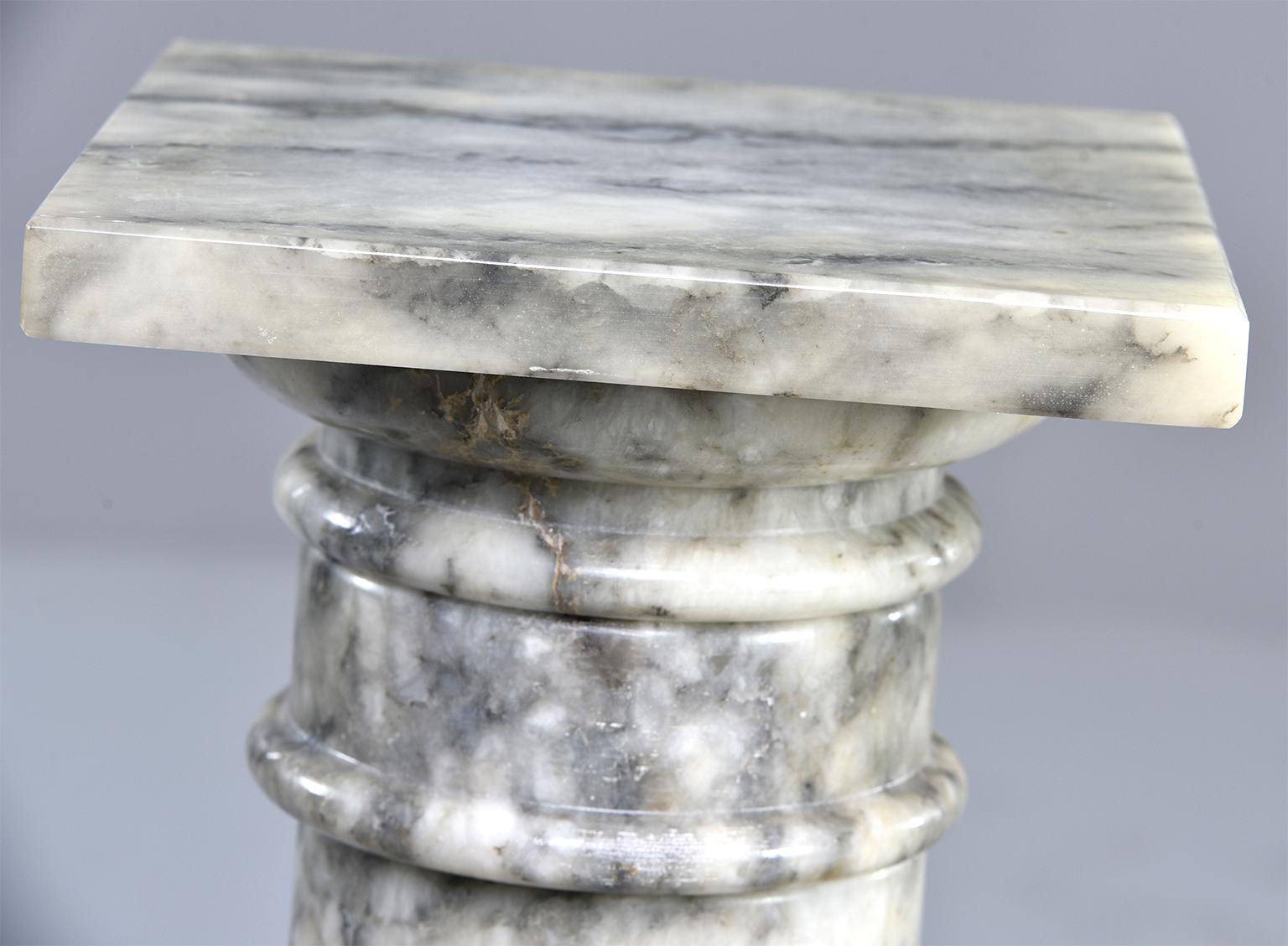 Pair of  Italian Carved Marble Columns 3