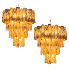 Pair Italian Chandeliers in Murano Glass