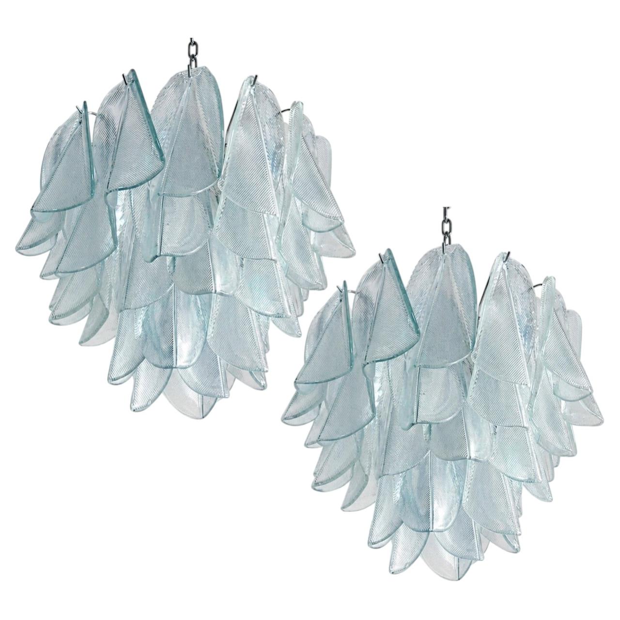 Pair Italian Chandeliers Mazzega Style, Murano, 1970s