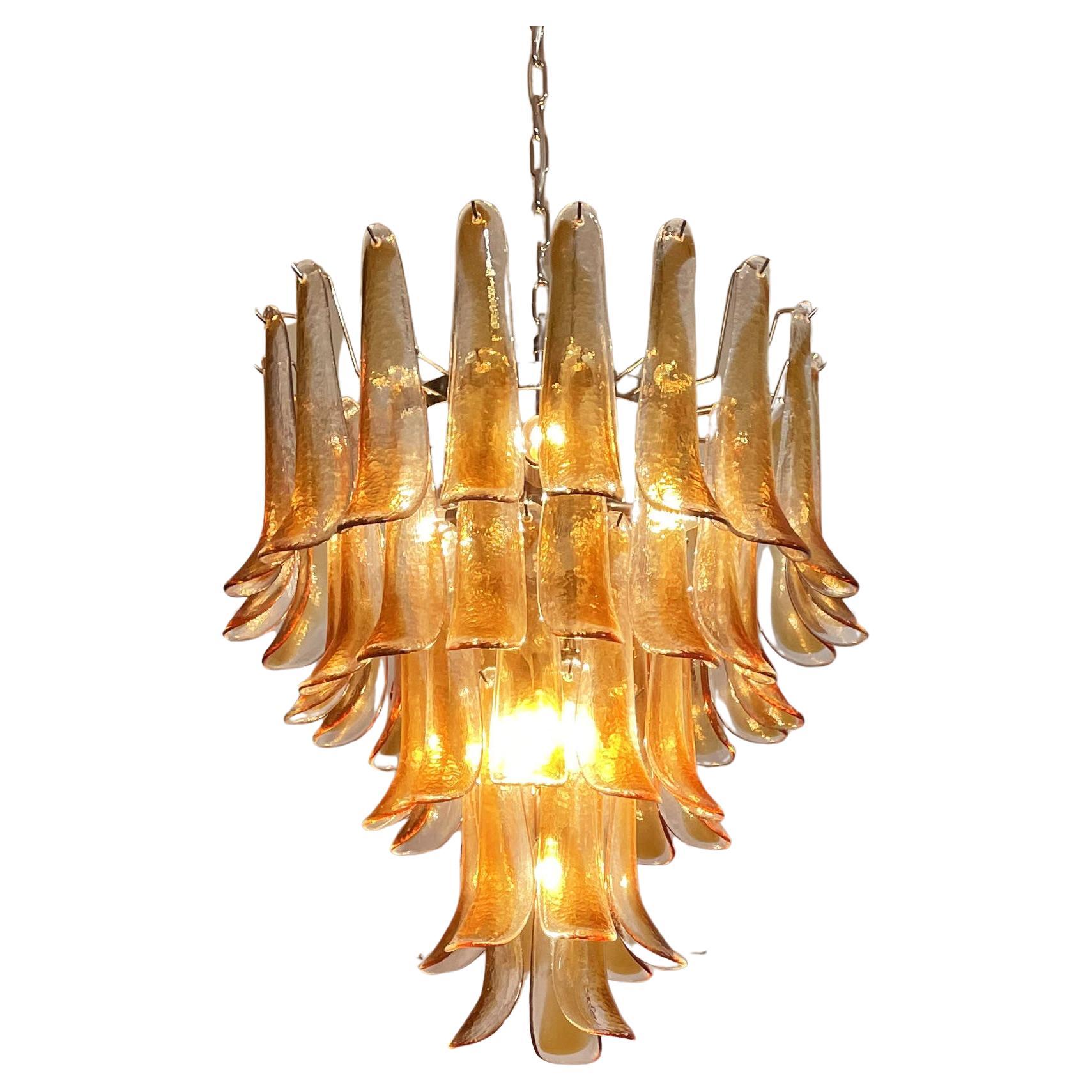 Pair Italian Chandeliers, Murano In Excellent Condition For Sale In Budapest, HU