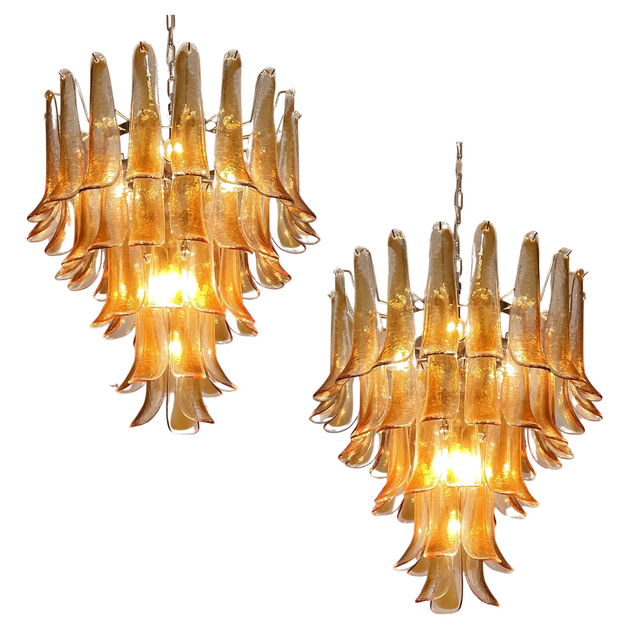 Pair Italian Chandeliers, Murano For Sale