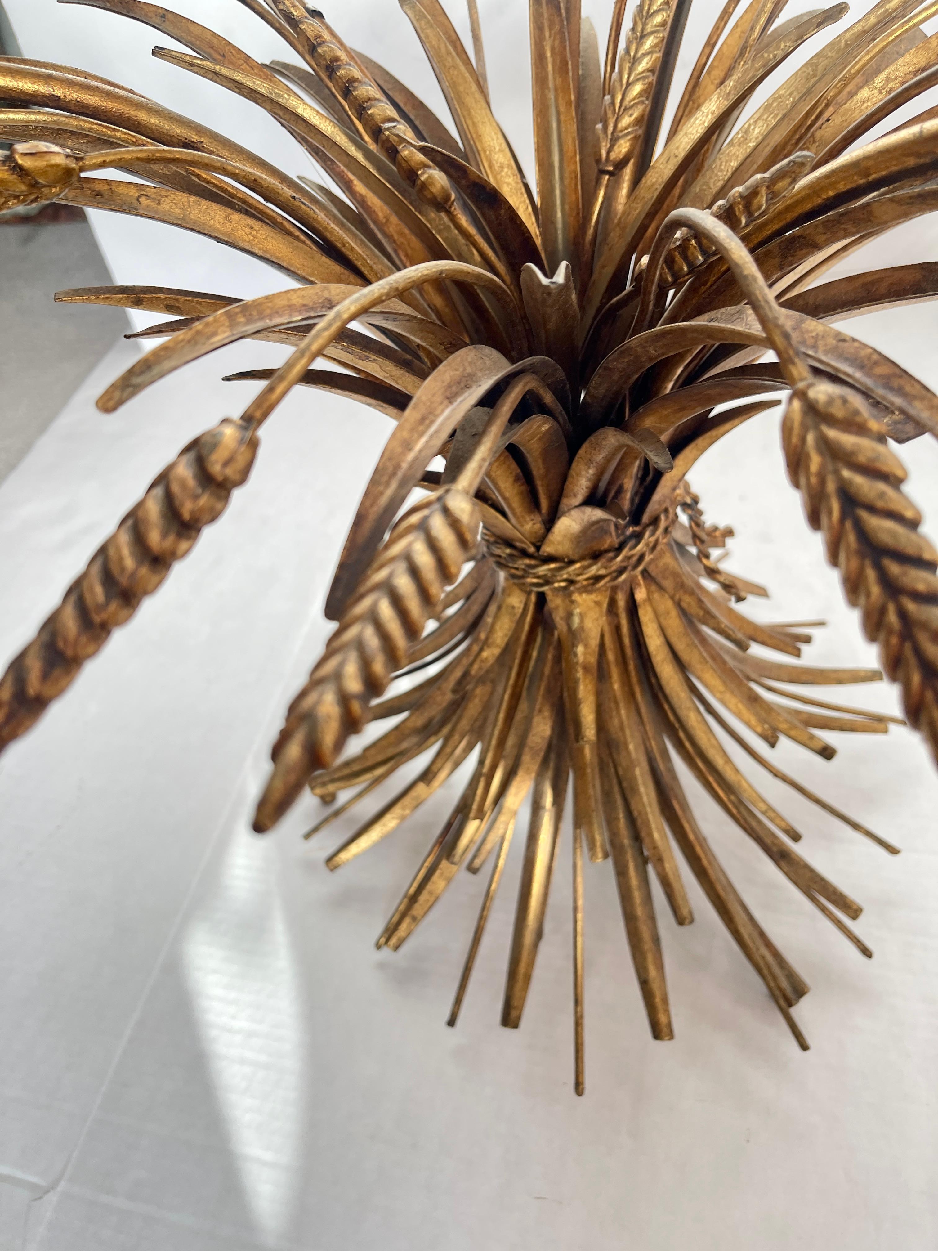 Pair Italian Coco Sheaf Of Wheat Gilt Side Tables, 1960s For Sale 9