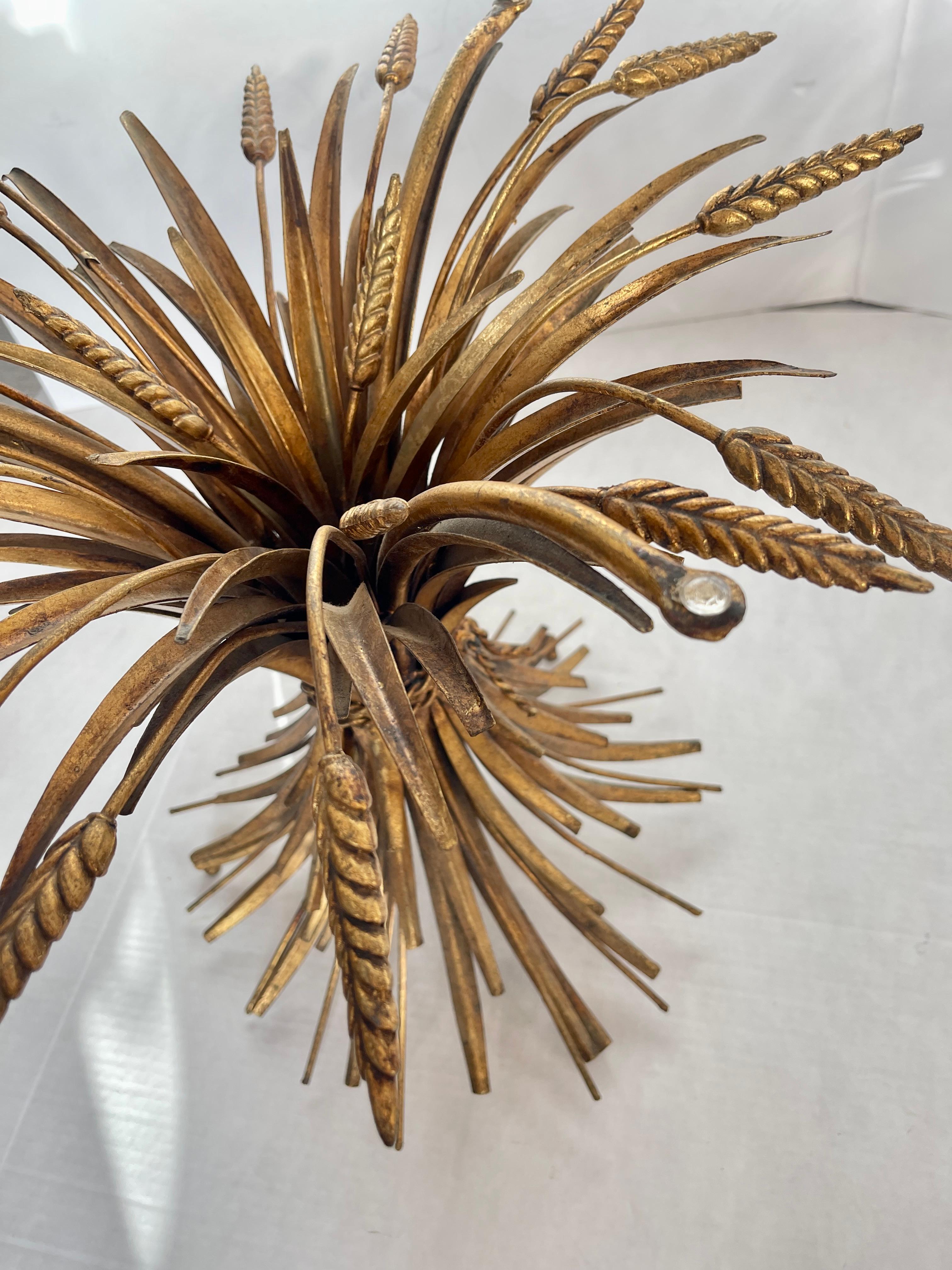 Pair Italian Coco Sheaf Of Wheat Gilt Side Tables, 1960s For Sale 11