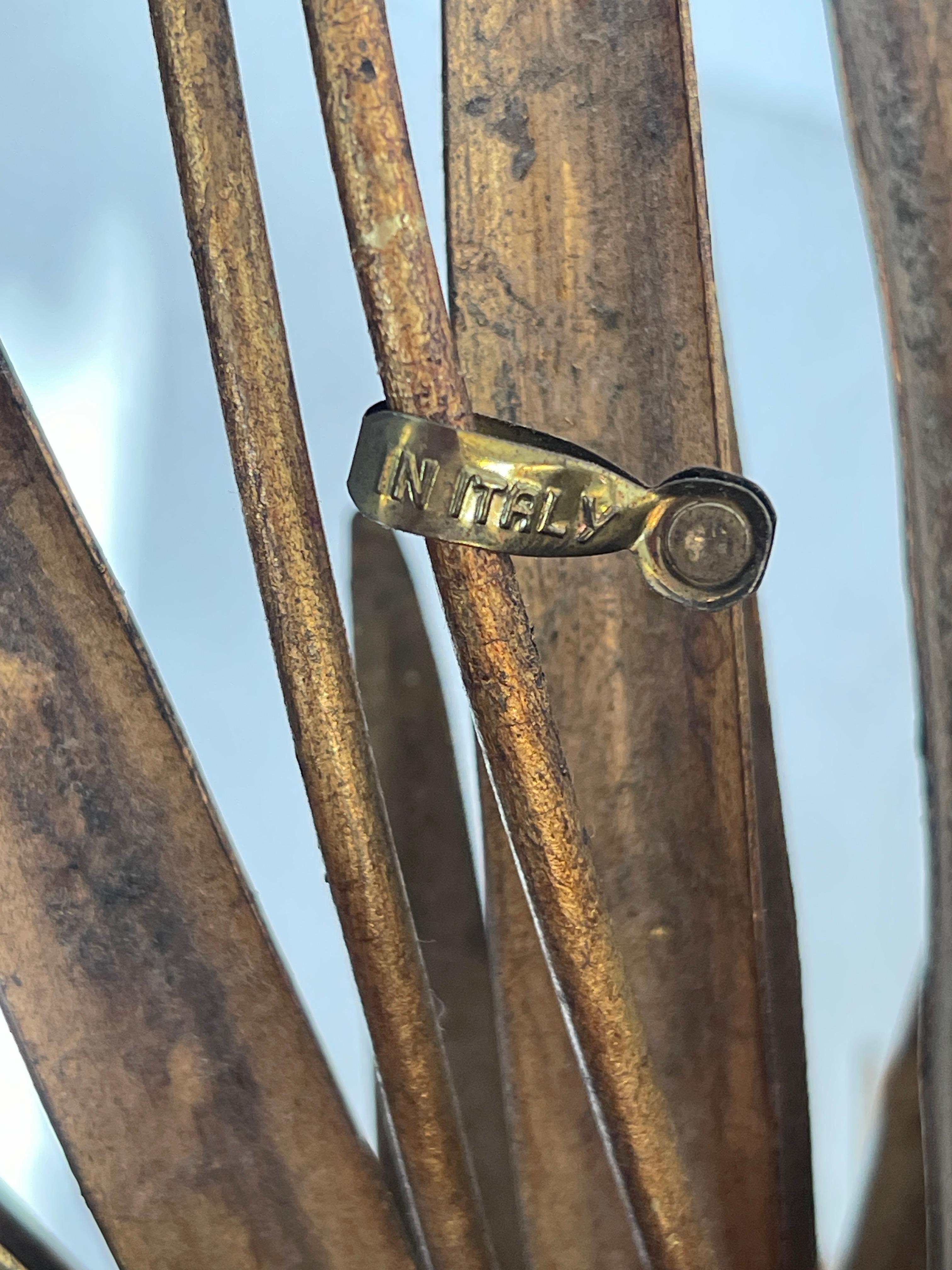 Pair Italian Coco Sheaf Of Wheat Gilt Side Tables, 1960s For Sale 13
