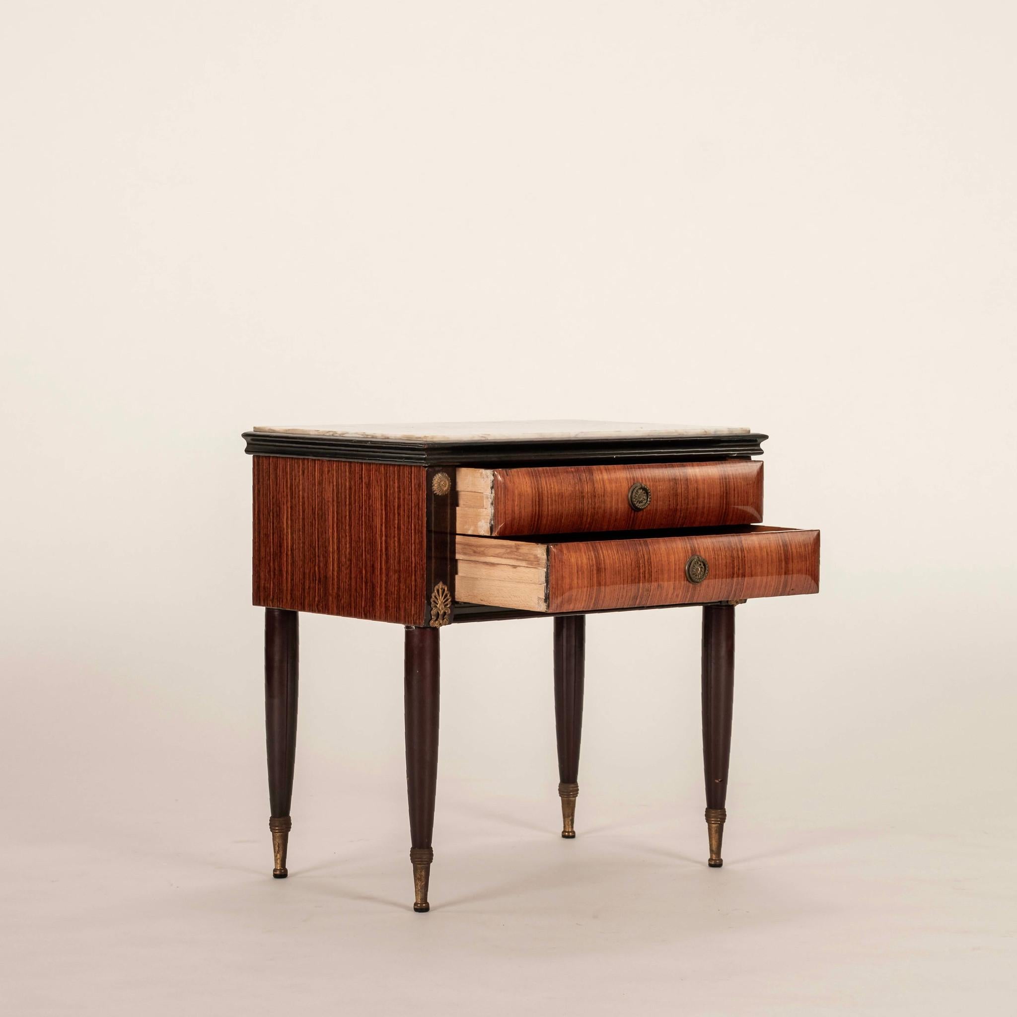 Pair Italian Directoire Style Nightstands In Good Condition For Sale In Houston, TX