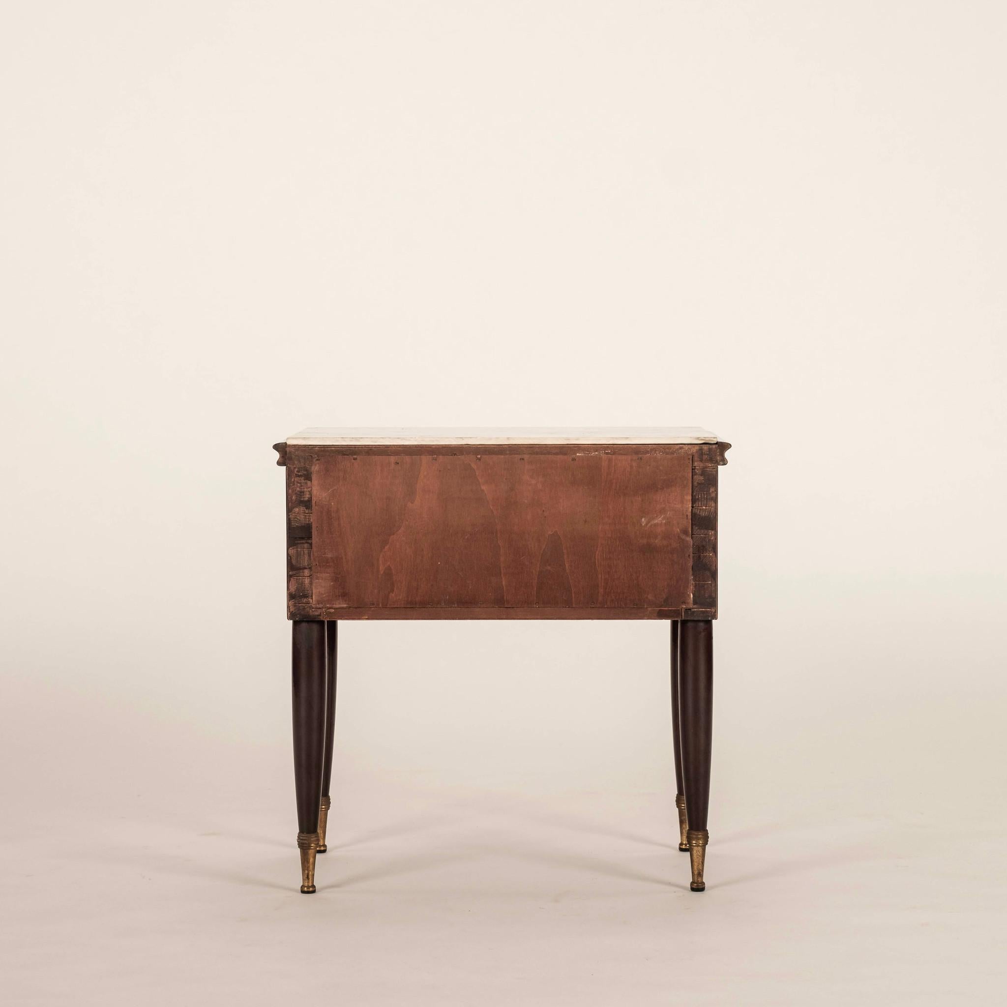 Brass Pair Italian Directoire Style Nightstands For Sale