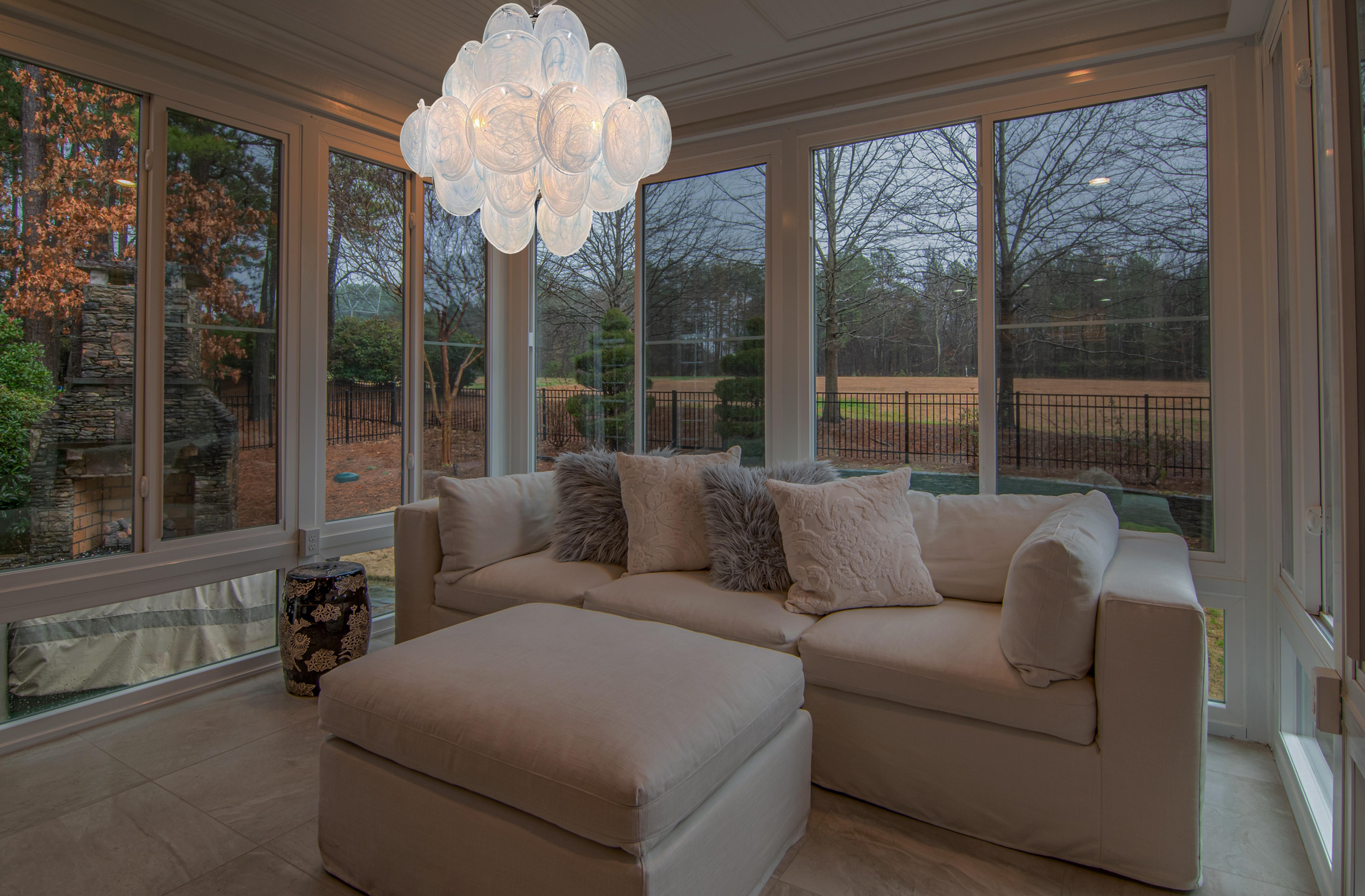 20th Century Pair Italian Disc Murano chandeliers For Sale