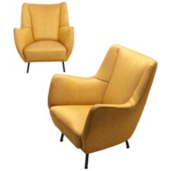 Pair Italian Easy Chairs, 1950s