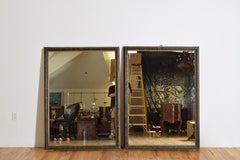 Pareja de espejos italianos, Emiliana, época LXIV, pintados en falso mármol y dorados, c.1715