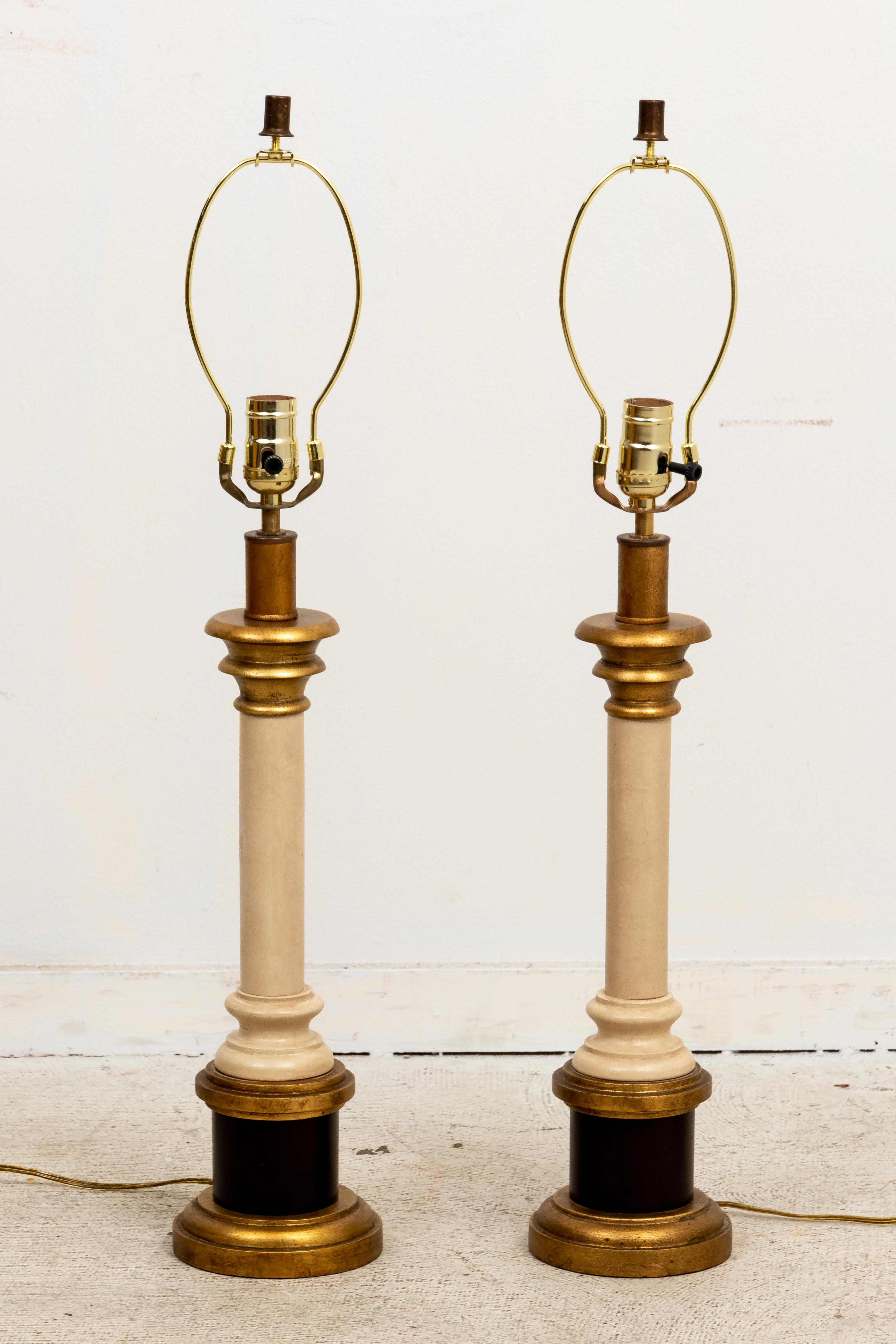 20th Century Pair Italian Florentine Lamps