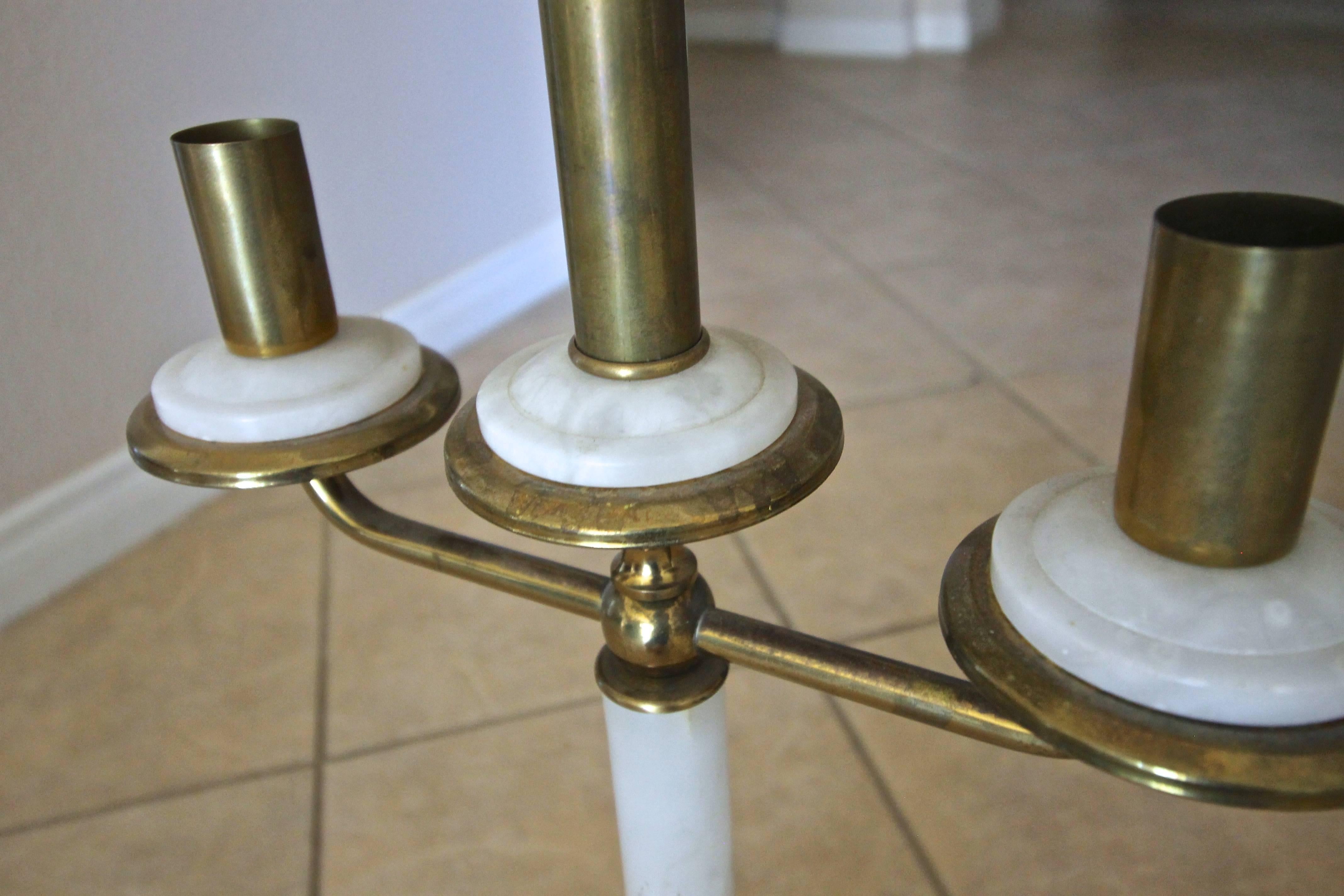 Paire de lampes italiennes de style Gio Ponti en laiton et albâtre en vente 5