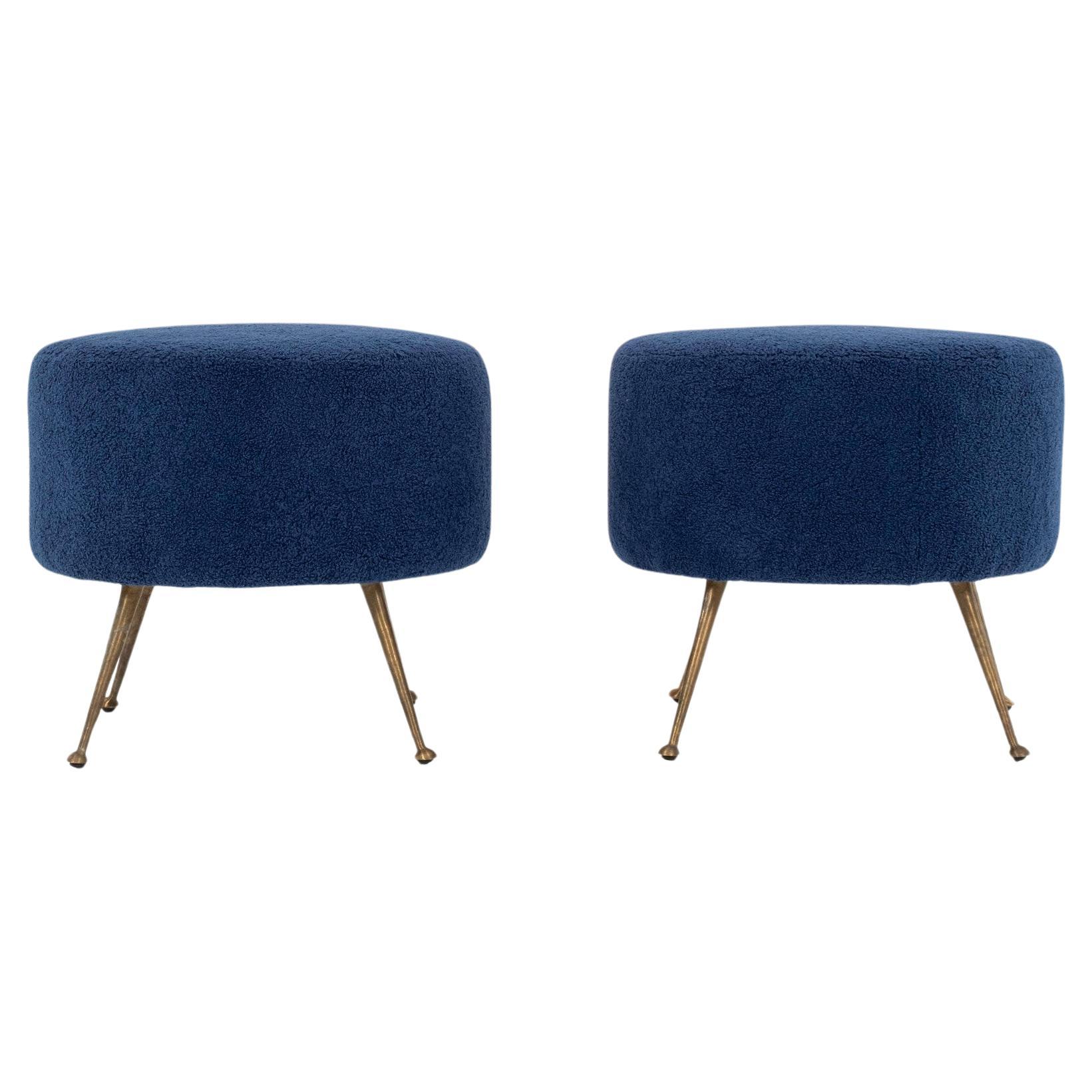 Pair Italian Gio Ponti Style Ottomans