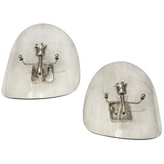 Coppia di applique moderne in vetro italiano