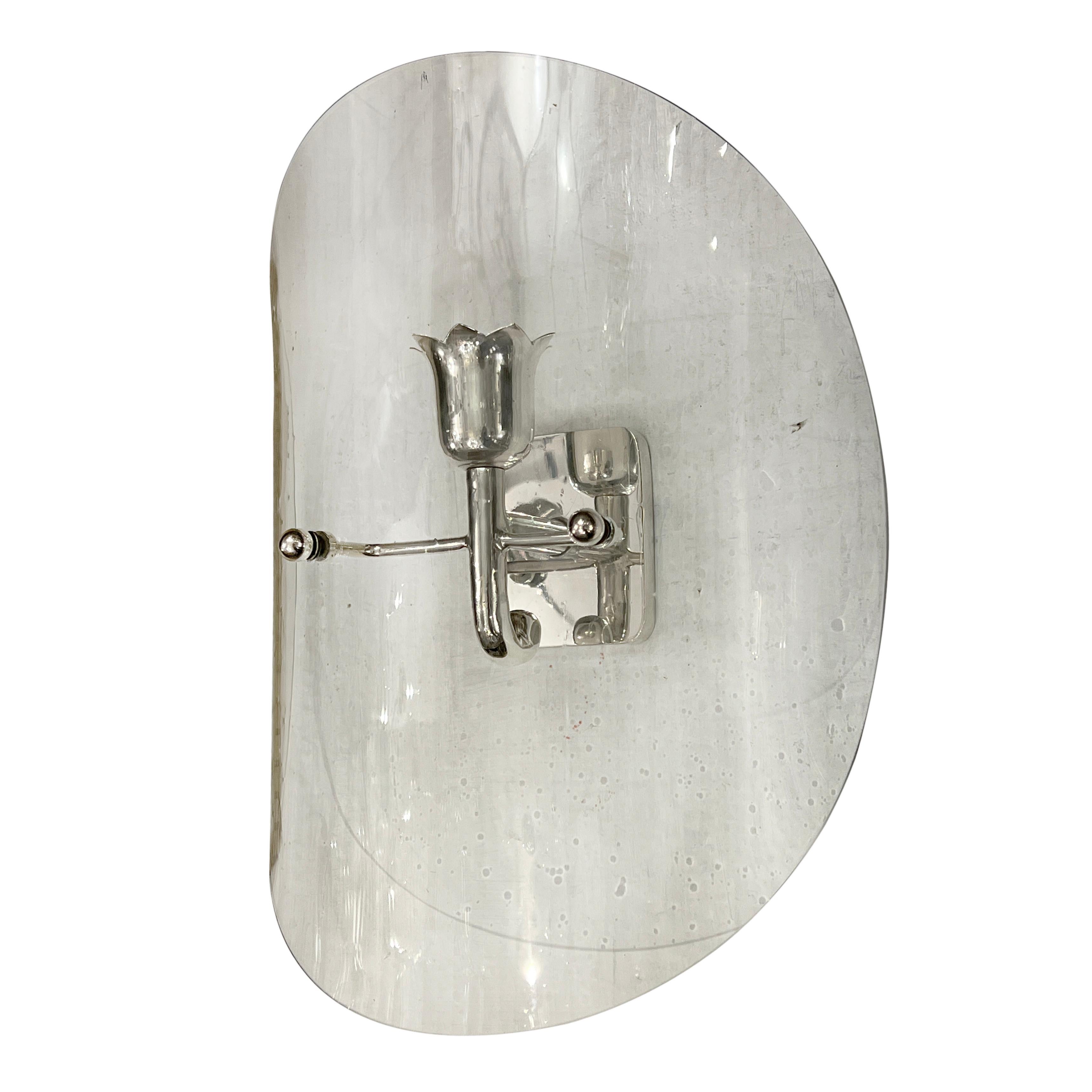 Pair Italian Glass Moderne Sconces In Good Condition For Sale In New York, NY