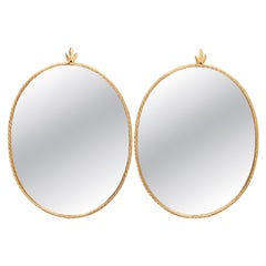 Pair Italian Iron Gilt Rope Mirrors