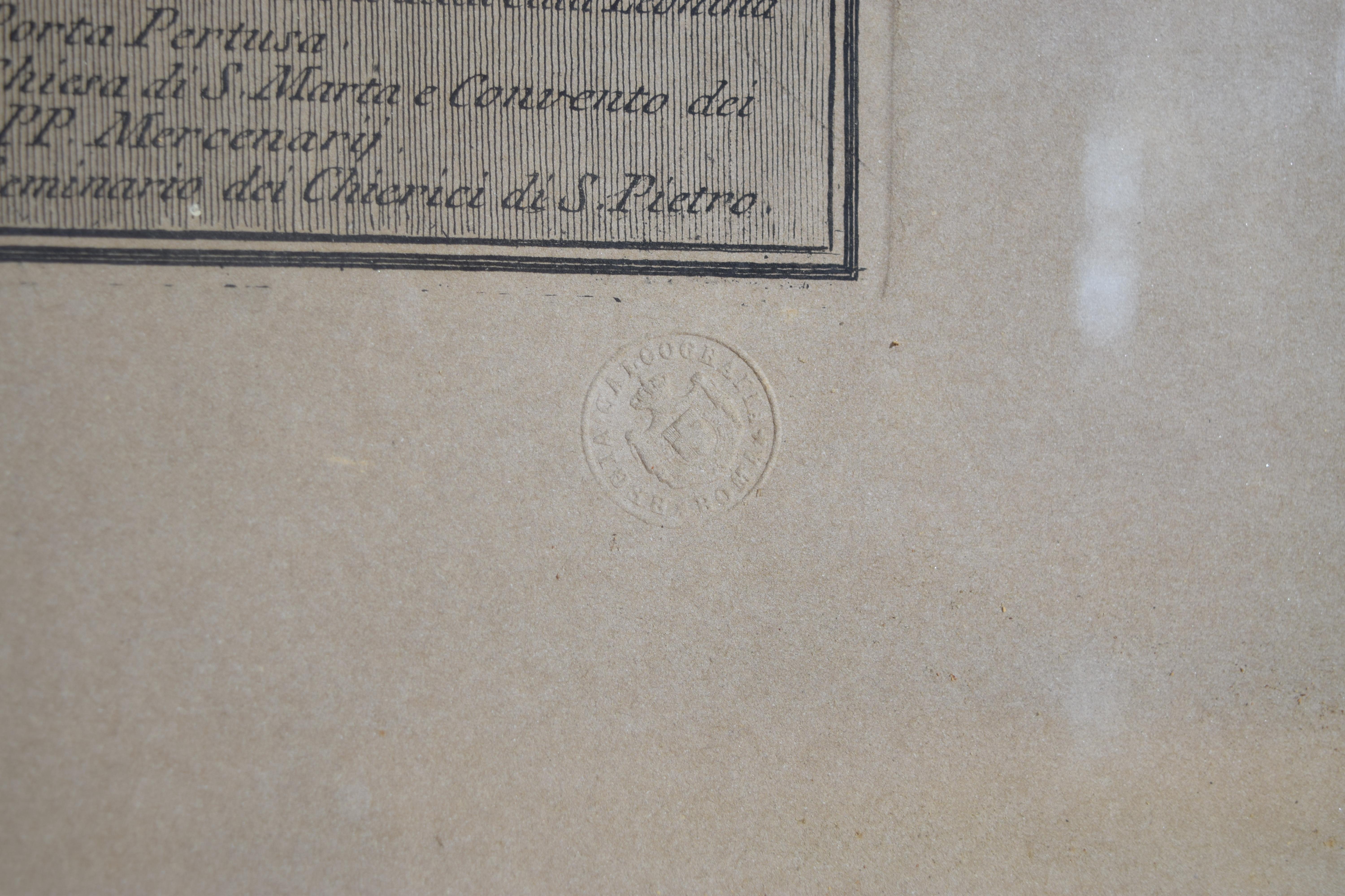 Paire de grandes gravures architecturales italiennes encadrées, vues de Rome, début du 19e siècle en vente 4