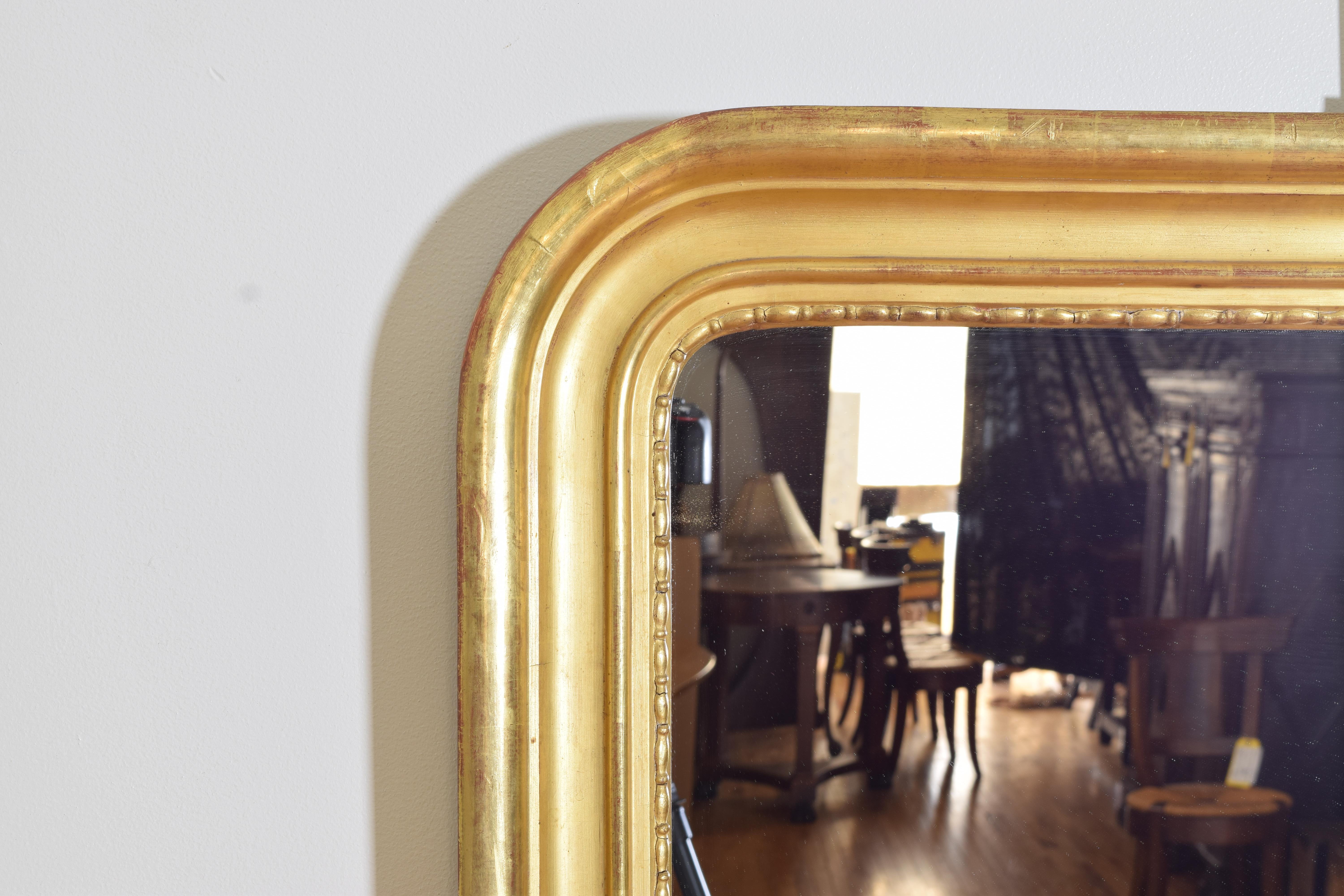 Pair Italian Late Neoclassic Carved Giltwood & Gilt Gesso Mirrors, ca. 1835 In Excellent Condition For Sale In Atlanta, GA