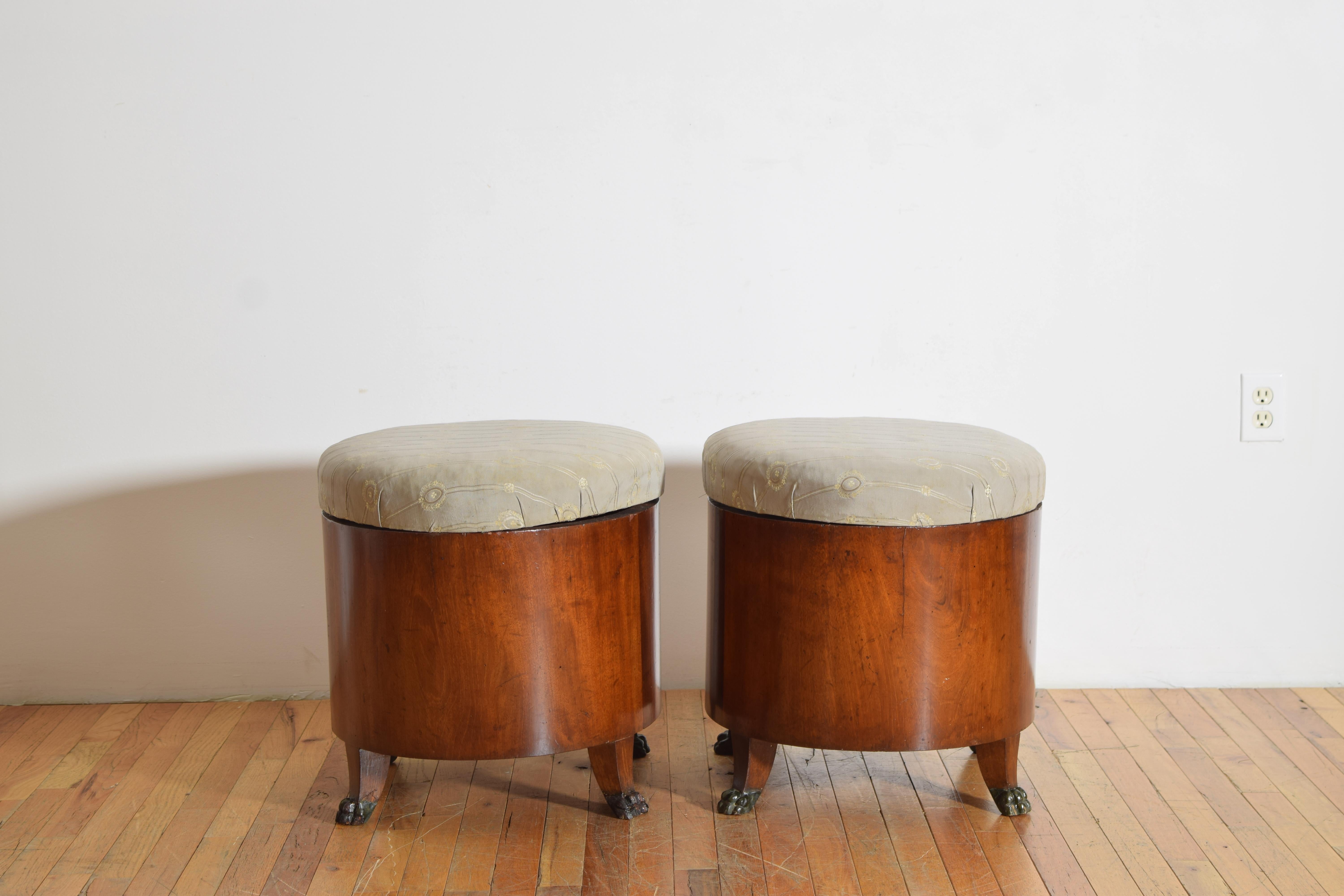 Early 19th Century Pair Italian, Lucchese, Empire Period Walnut & Ebonized Benches, ca. 1800 For Sale