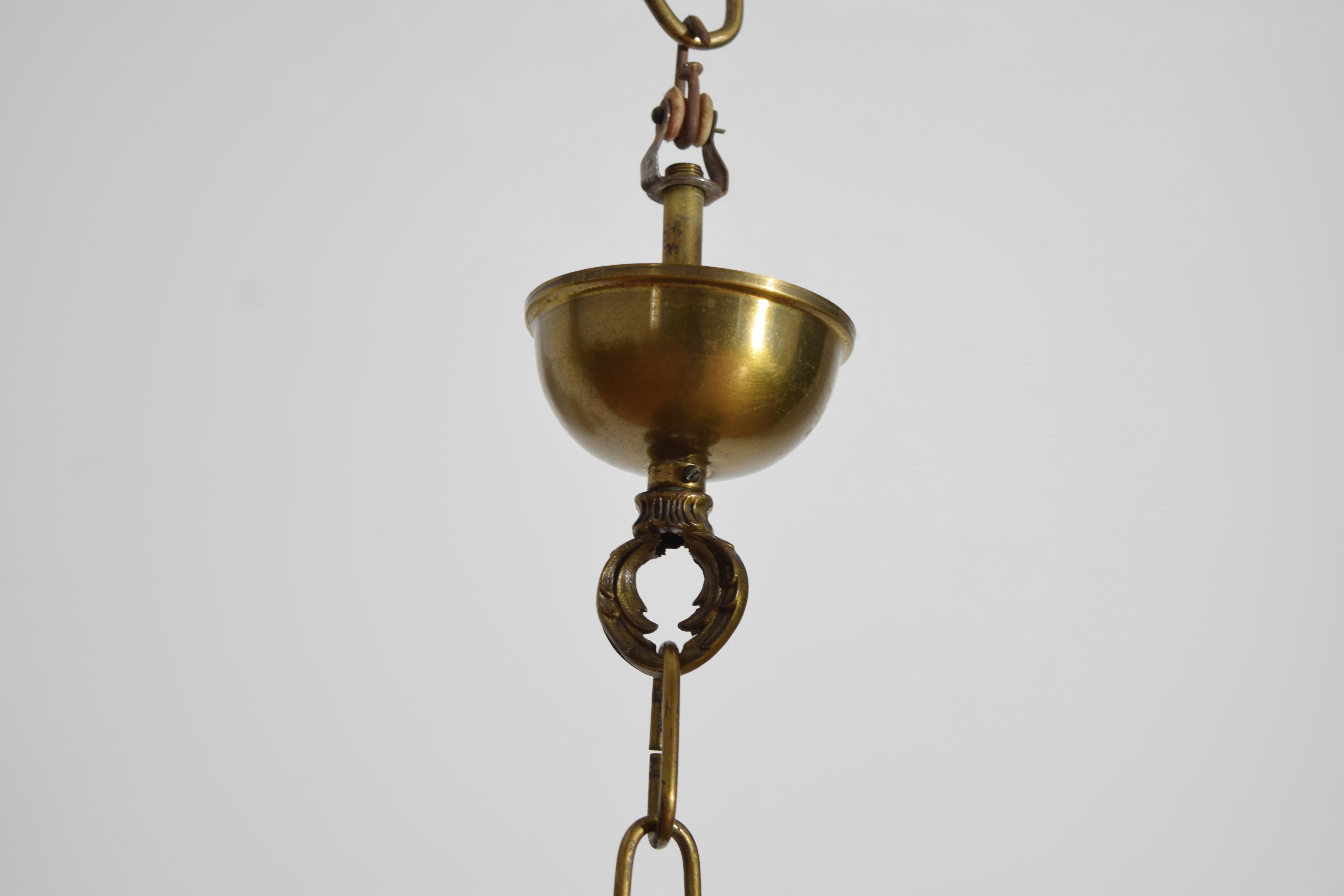 Pair Italian LXIV Period Hexagonal Brass Lanterns, 1st half 18th century For Sale 1