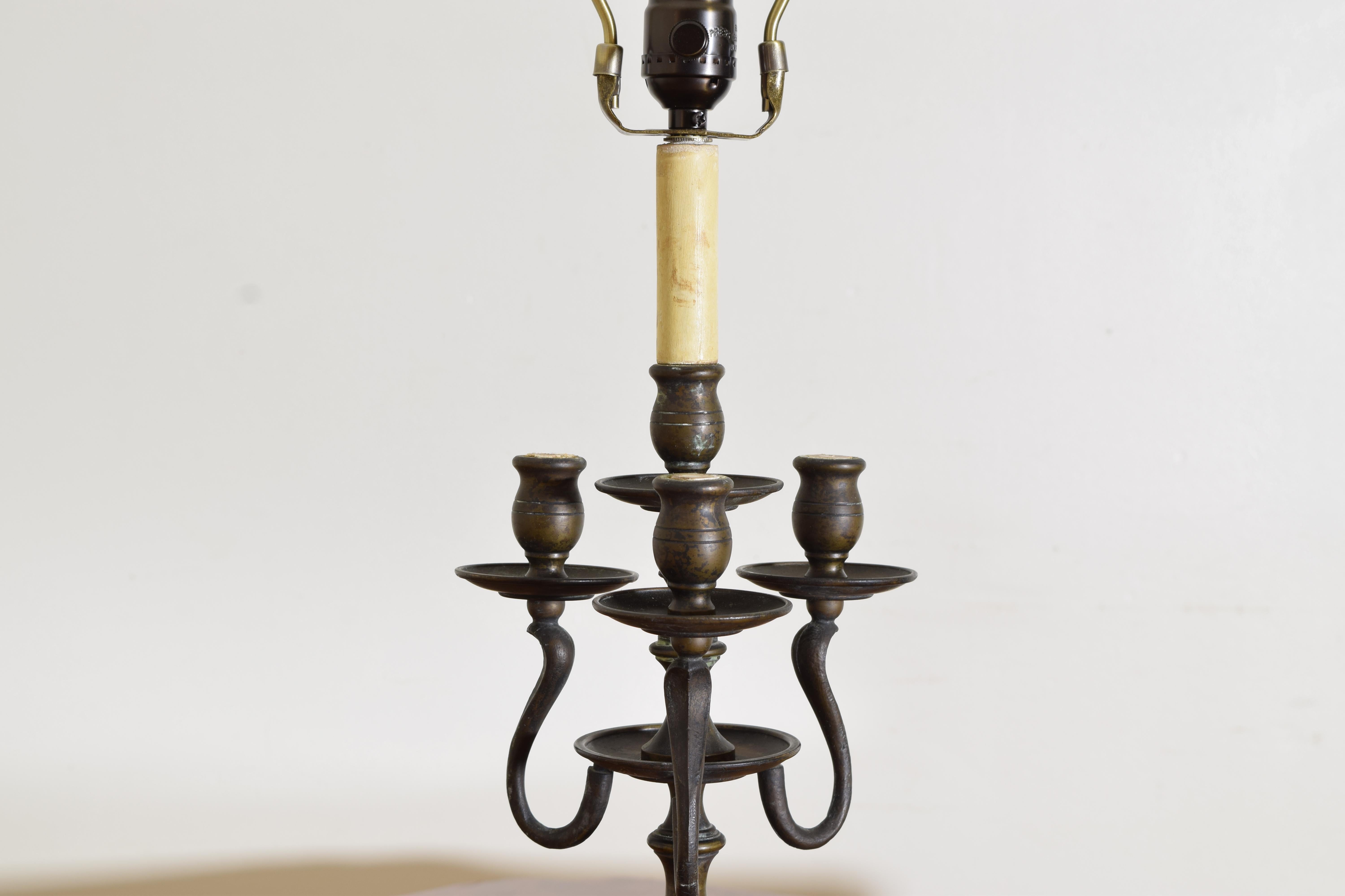 Pair Italian LXIV Style Bronze Candelabrum as Table Lamps, 19th century 2