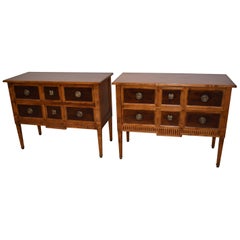 Pair of Italian Made Maple Two-Drawer Chests for Milling Road Baker