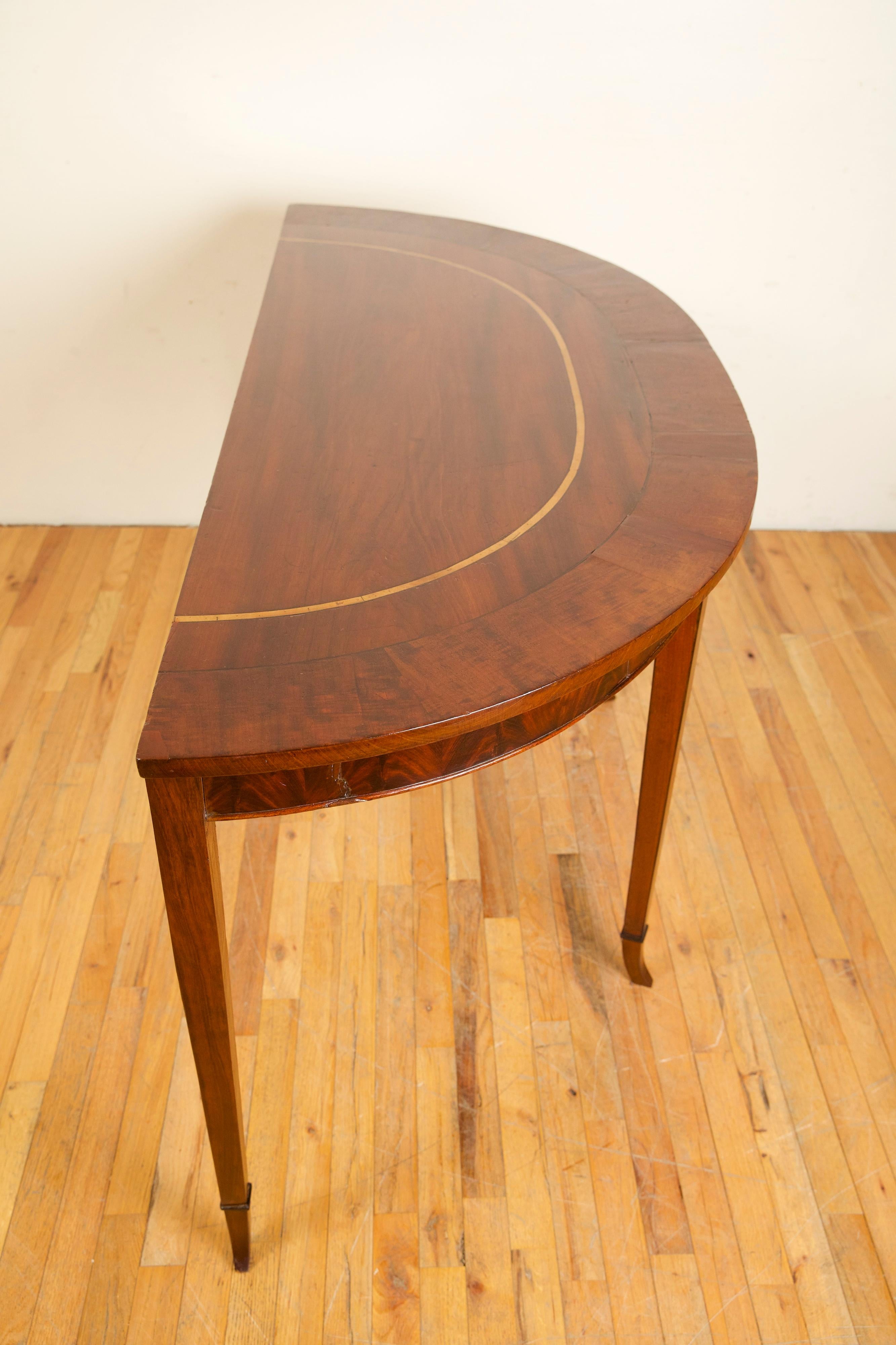 Pair Italian Mahogany & Cherrywood Inlaid Console Tables, 2nd quarter 19th cen. 2