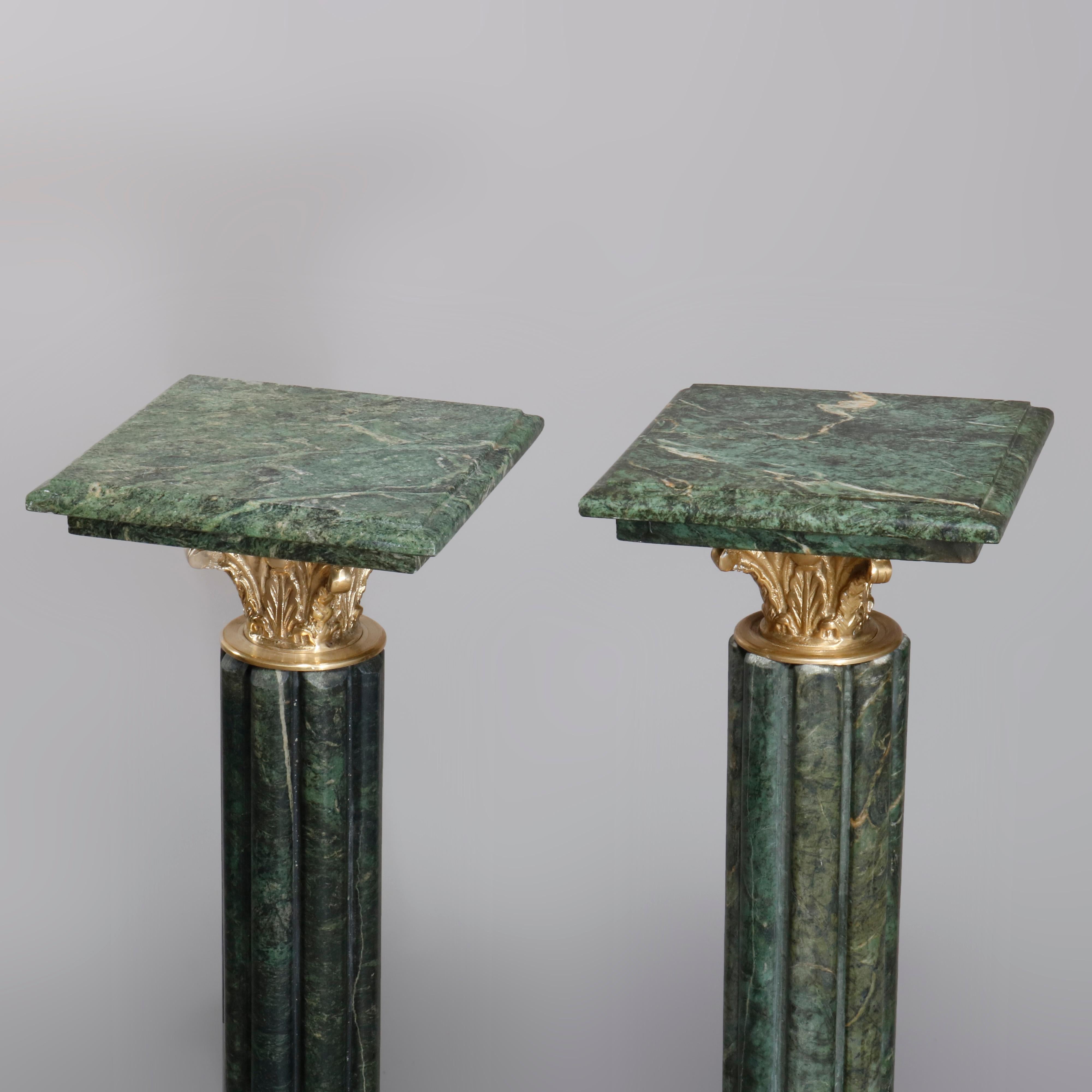 Pair of Italian Marble Cluster Column Sculpture Display Pedestals, 20th Century In Good Condition In Big Flats, NY