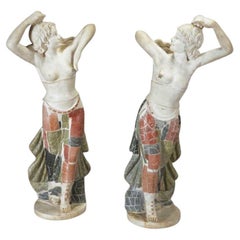 Pair Italian Marble Figures Of Dancers